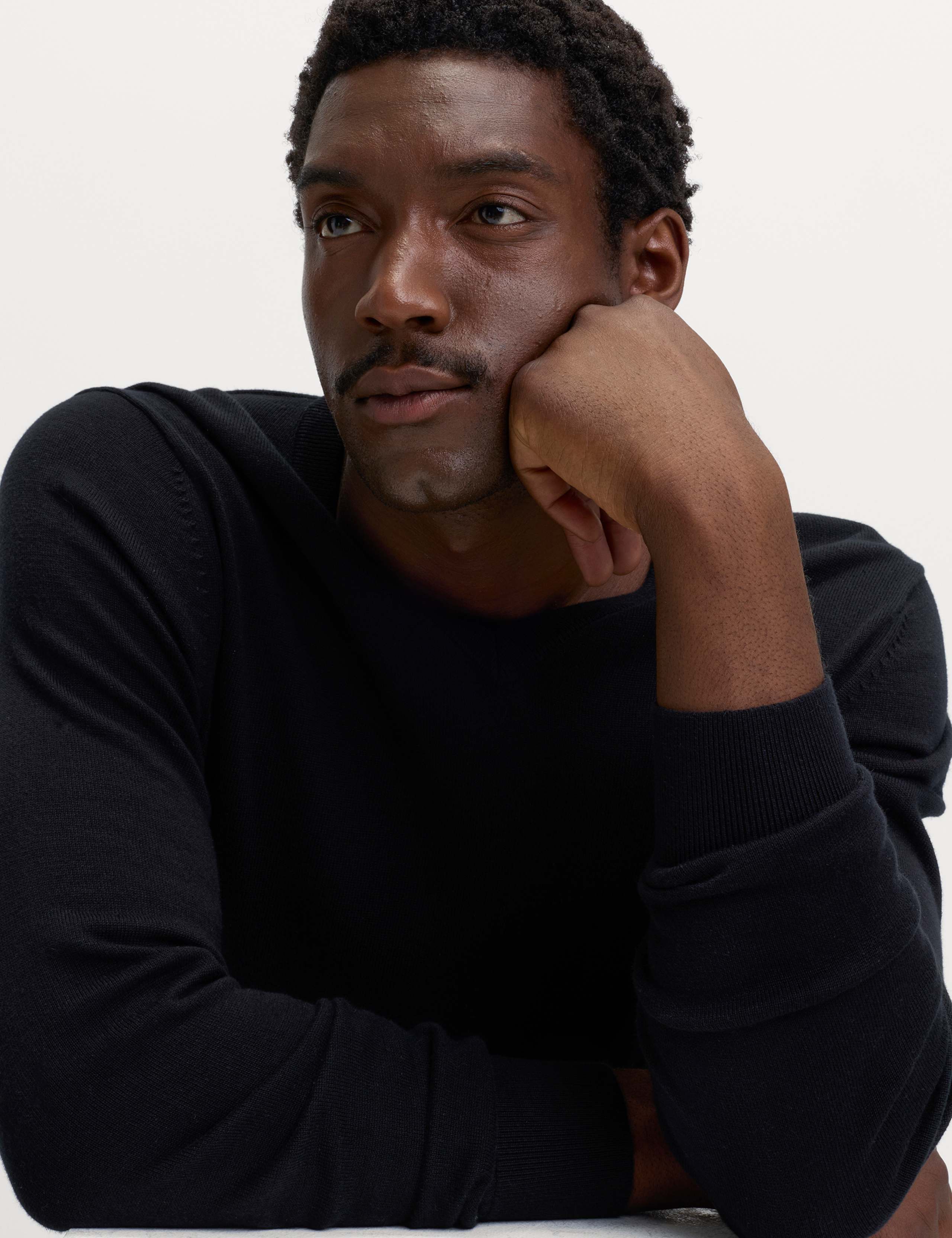 Pure Cotton V-Neck Jumper 1 of 5