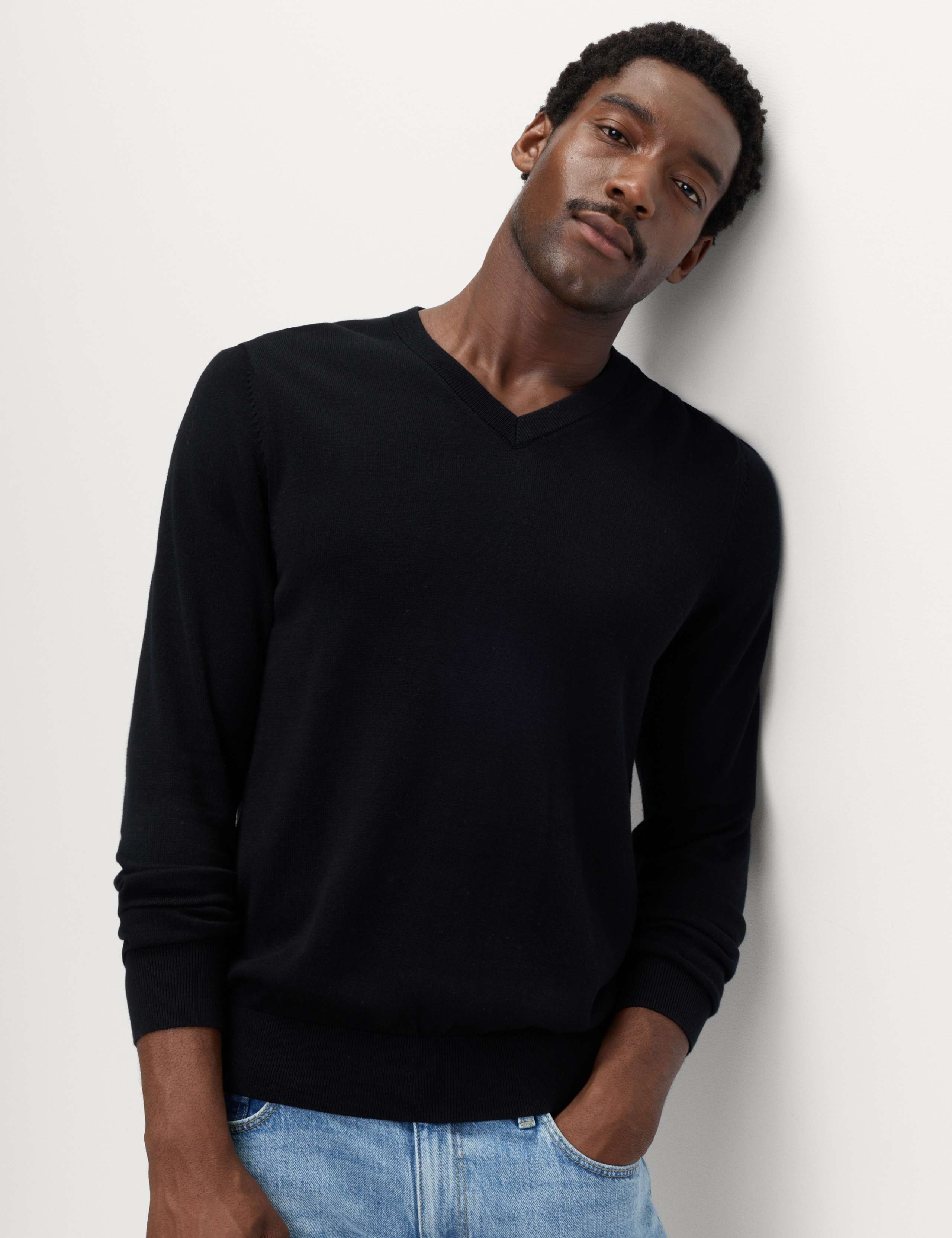 Pure Cotton V-Neck Jumper 3 of 5