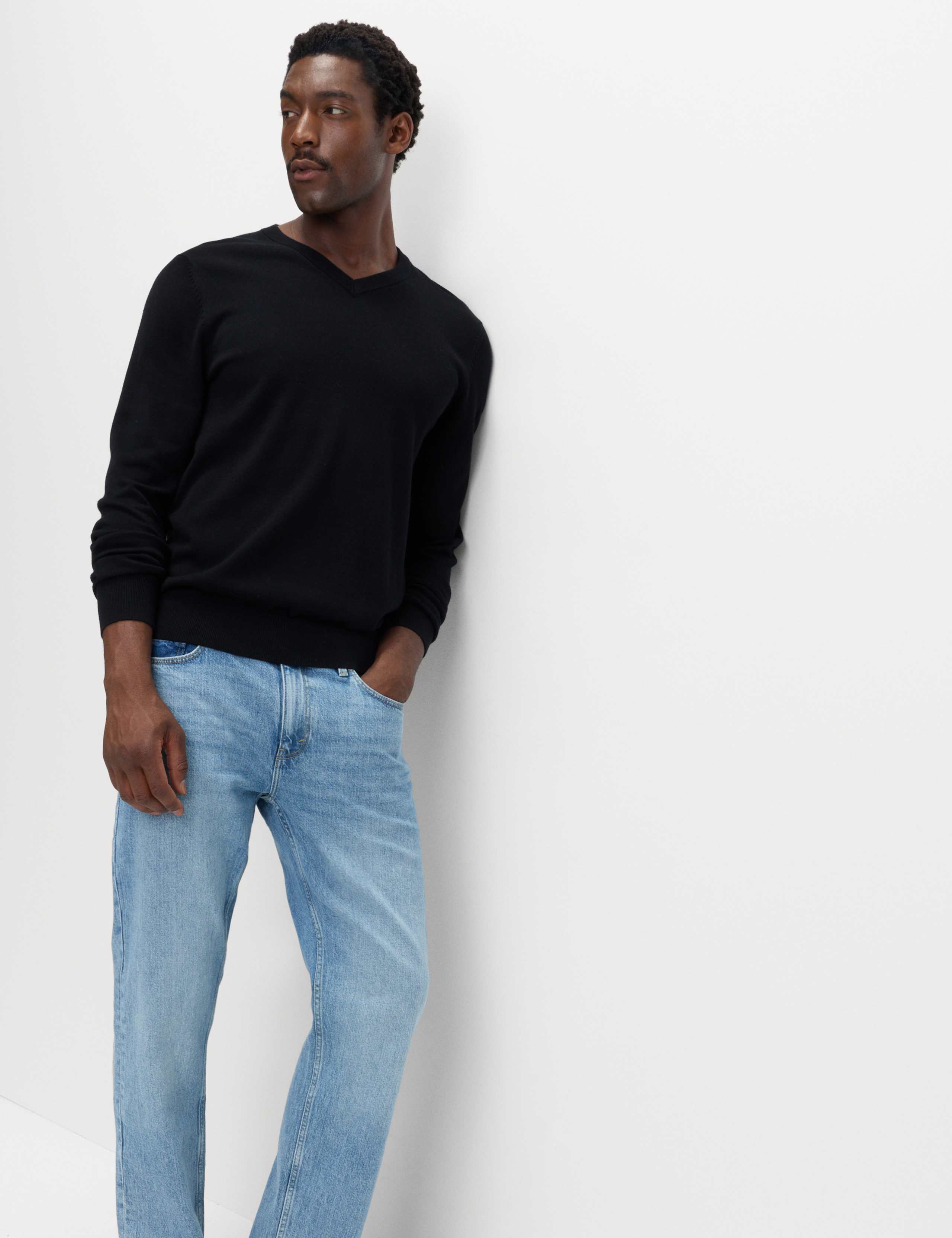 Pure Cotton V-Neck Jumper 4 of 5