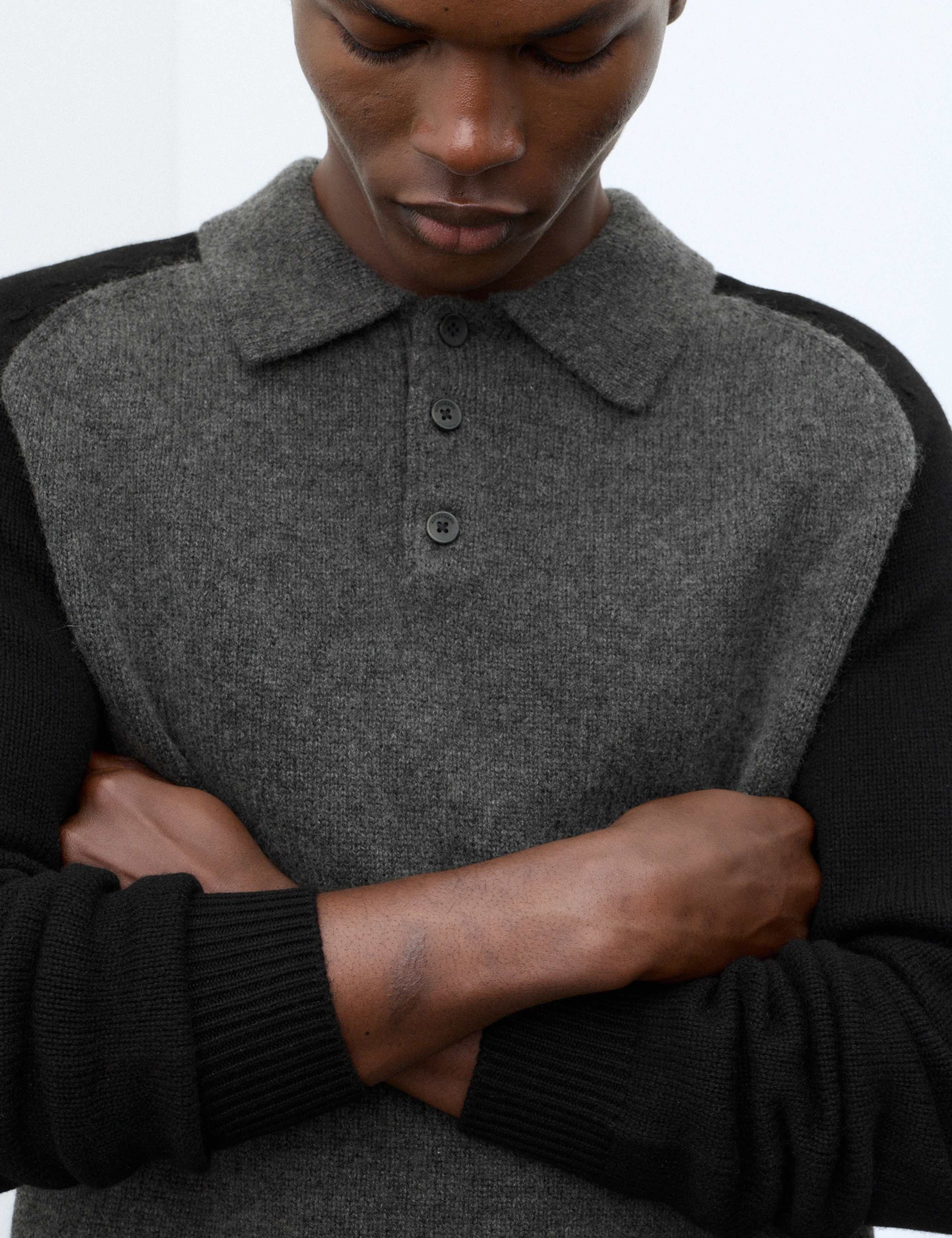 Merino Wool Rich with Cashmere Knitted Polo Shirt 7 of 7