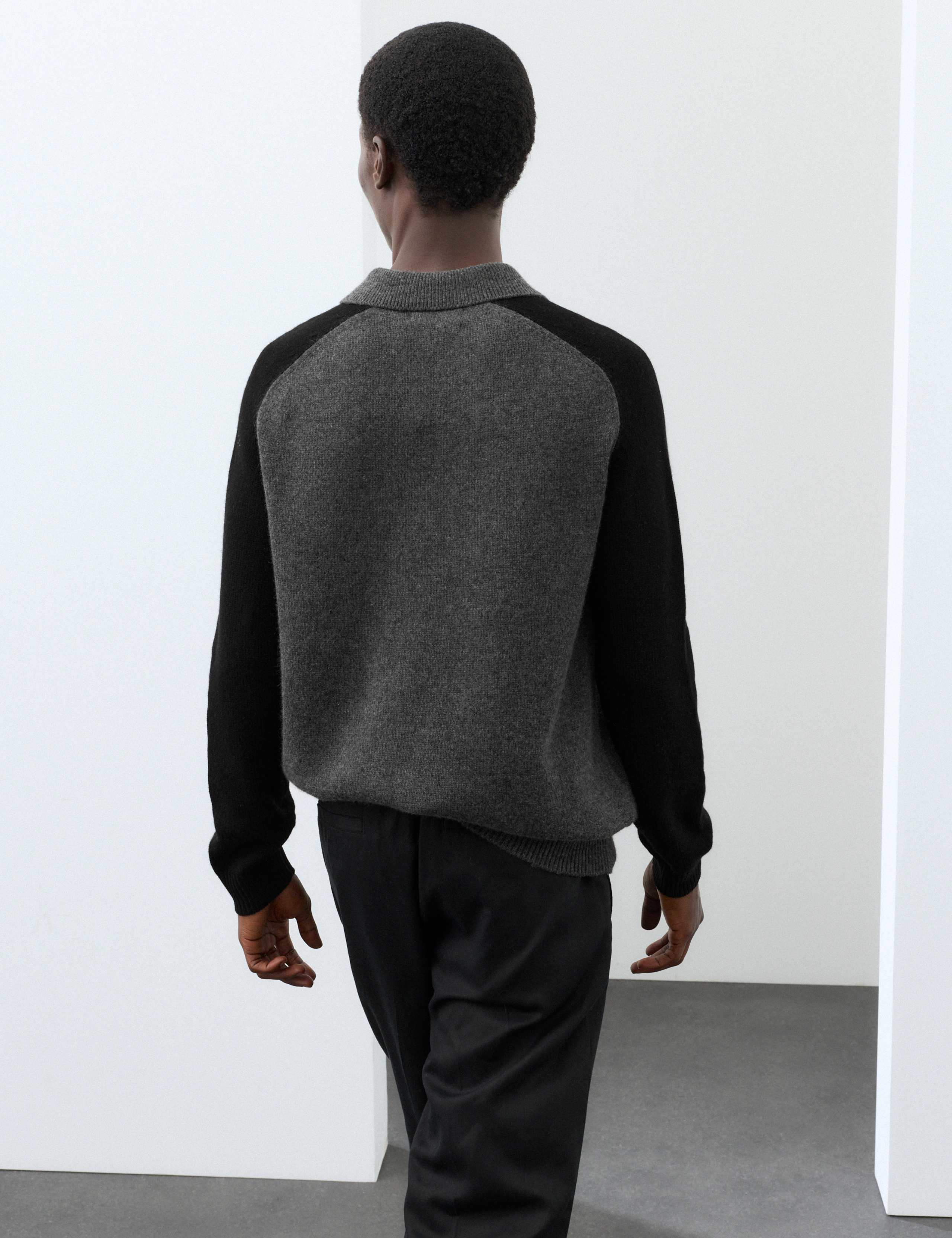 Merino Wool Rich with Cashmere Knitted Polo Shirt 3 of 7