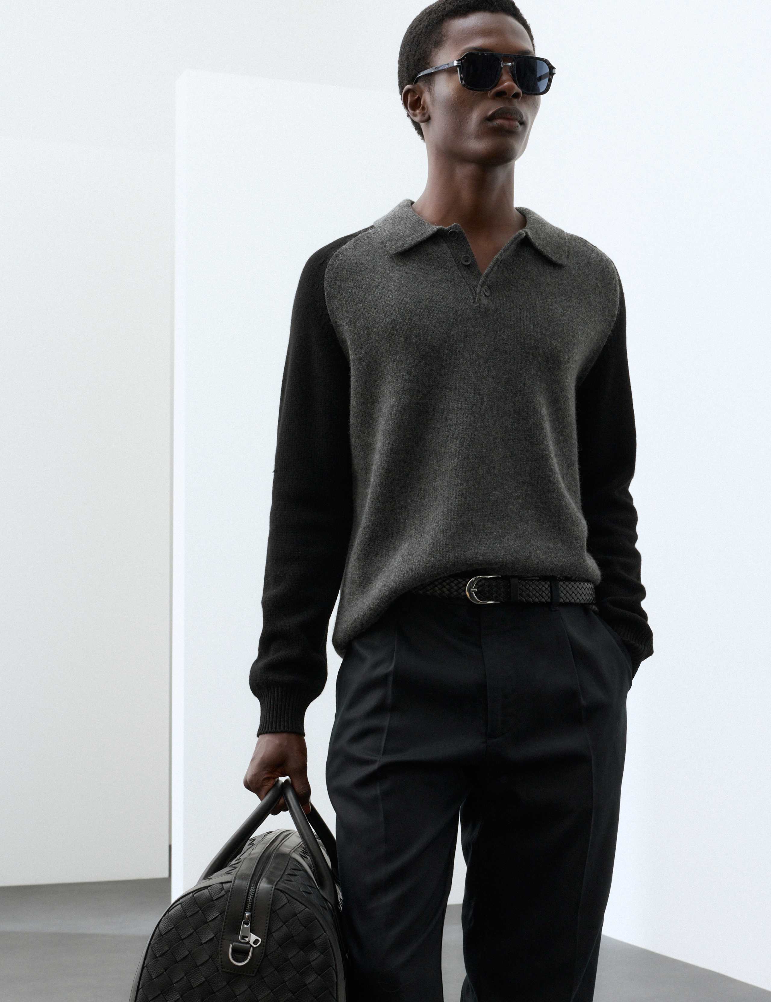 Merino Wool Rich with Cashmere Knitted Polo Shirt 4 of 7