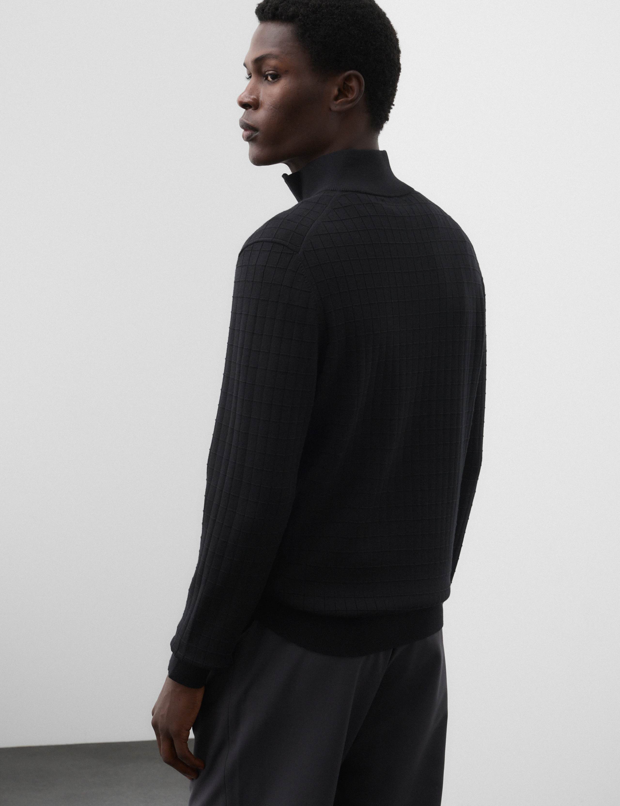 Performance Checked Texture Half Zip Jumper 4 of 7