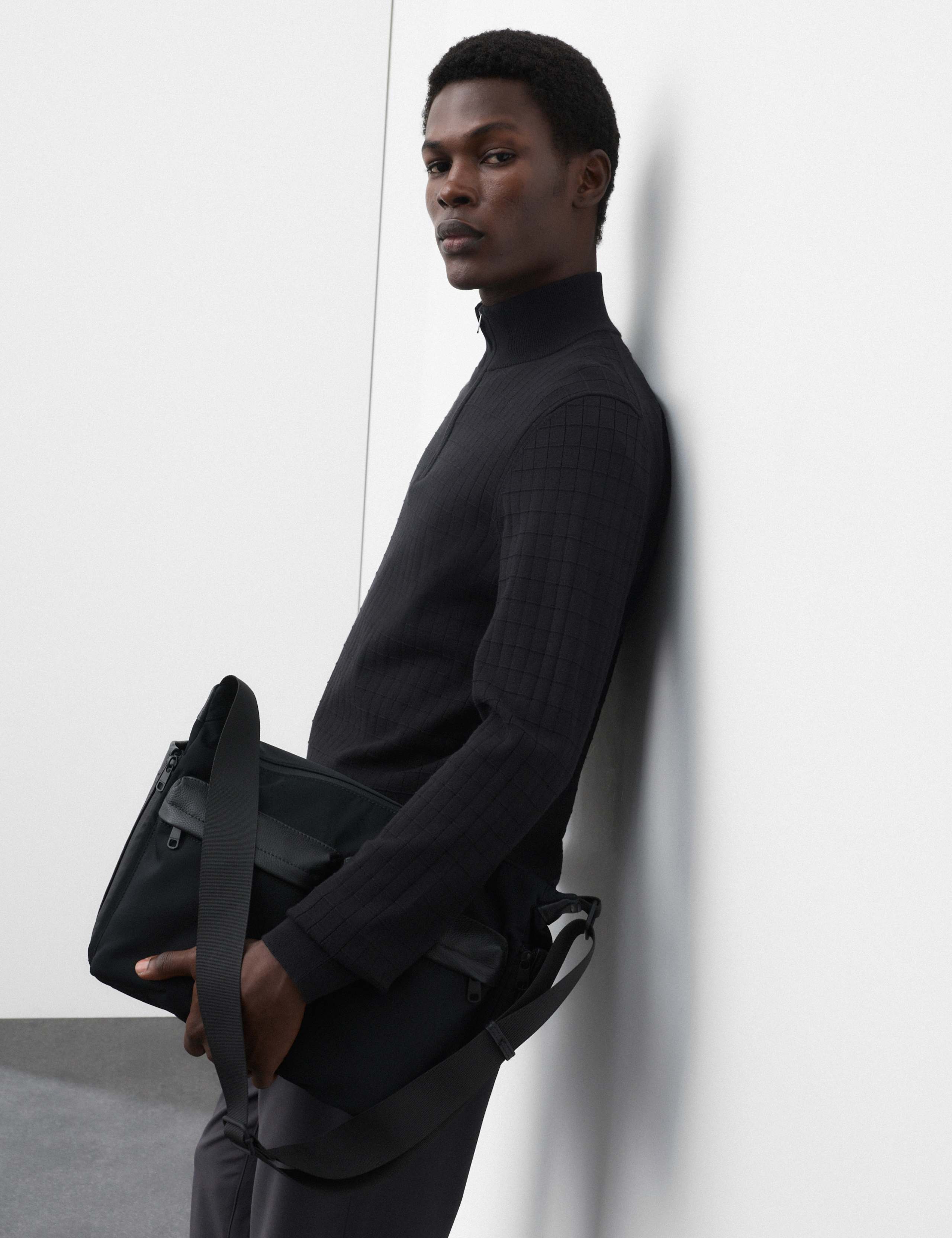 Performance Checked Texture Half Zip Jumper 5 of 7