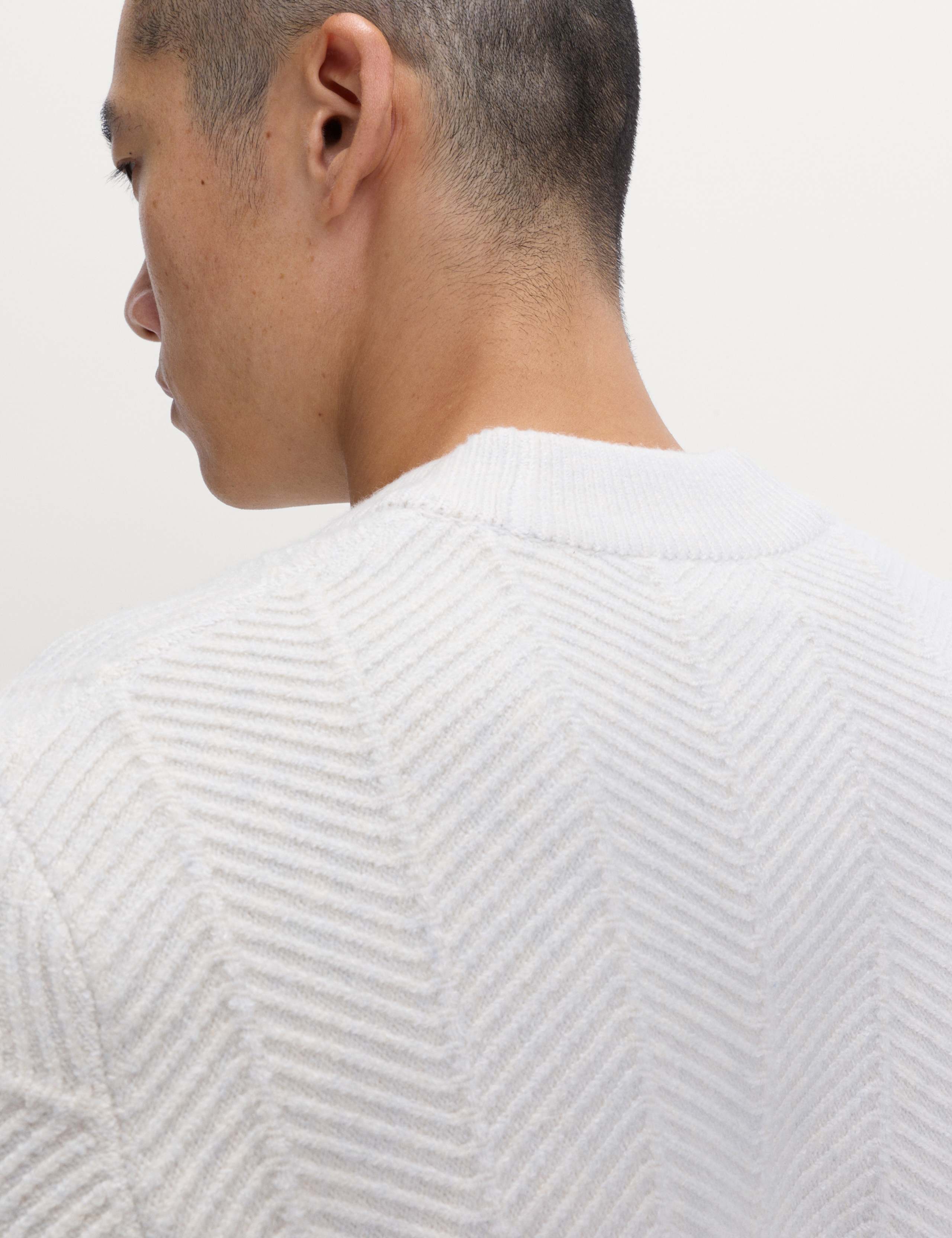 Herringbone V-Neck Cardigan with Wool 7 of 7