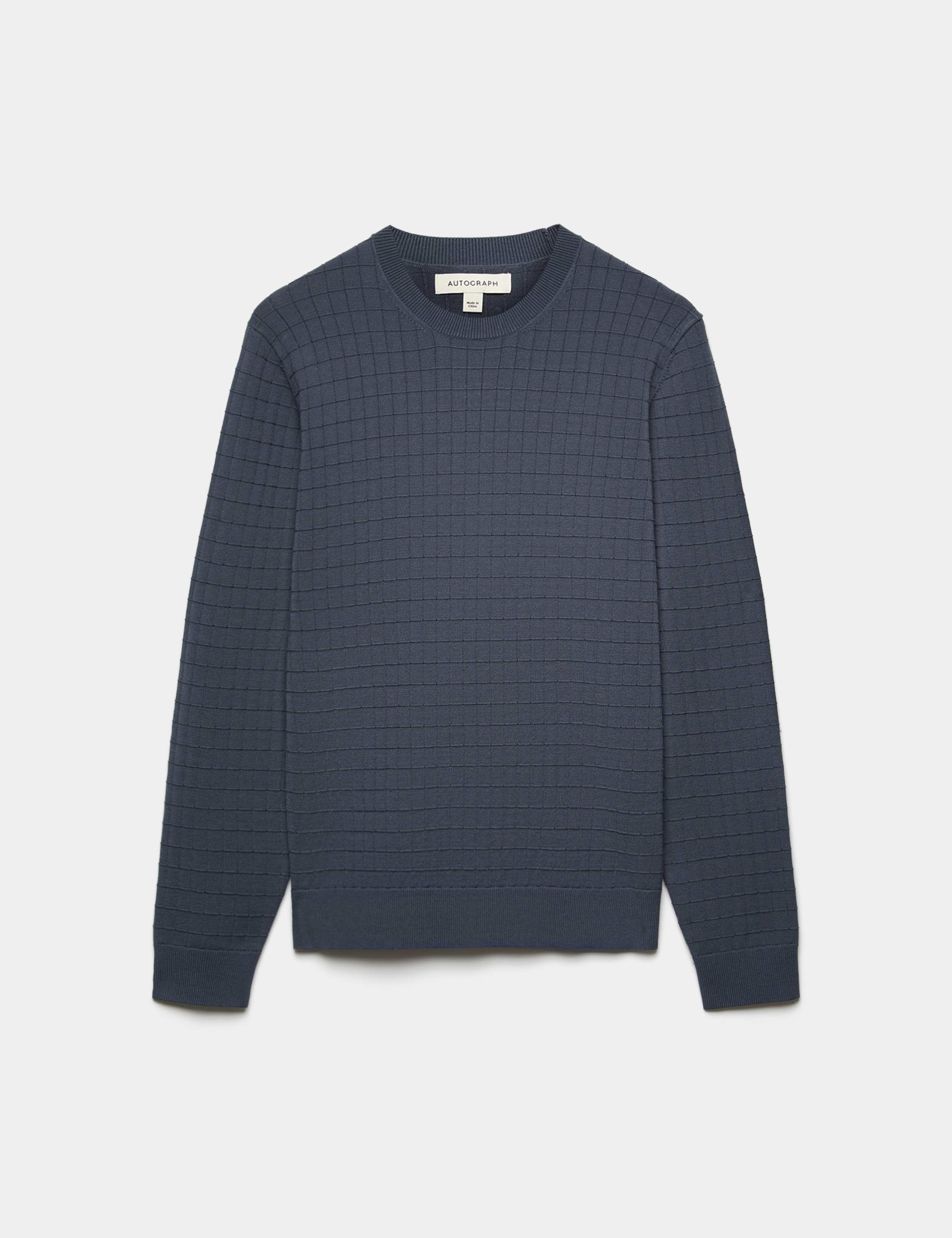 Performance Checked Textured Knitted Jumper 2 of 6
