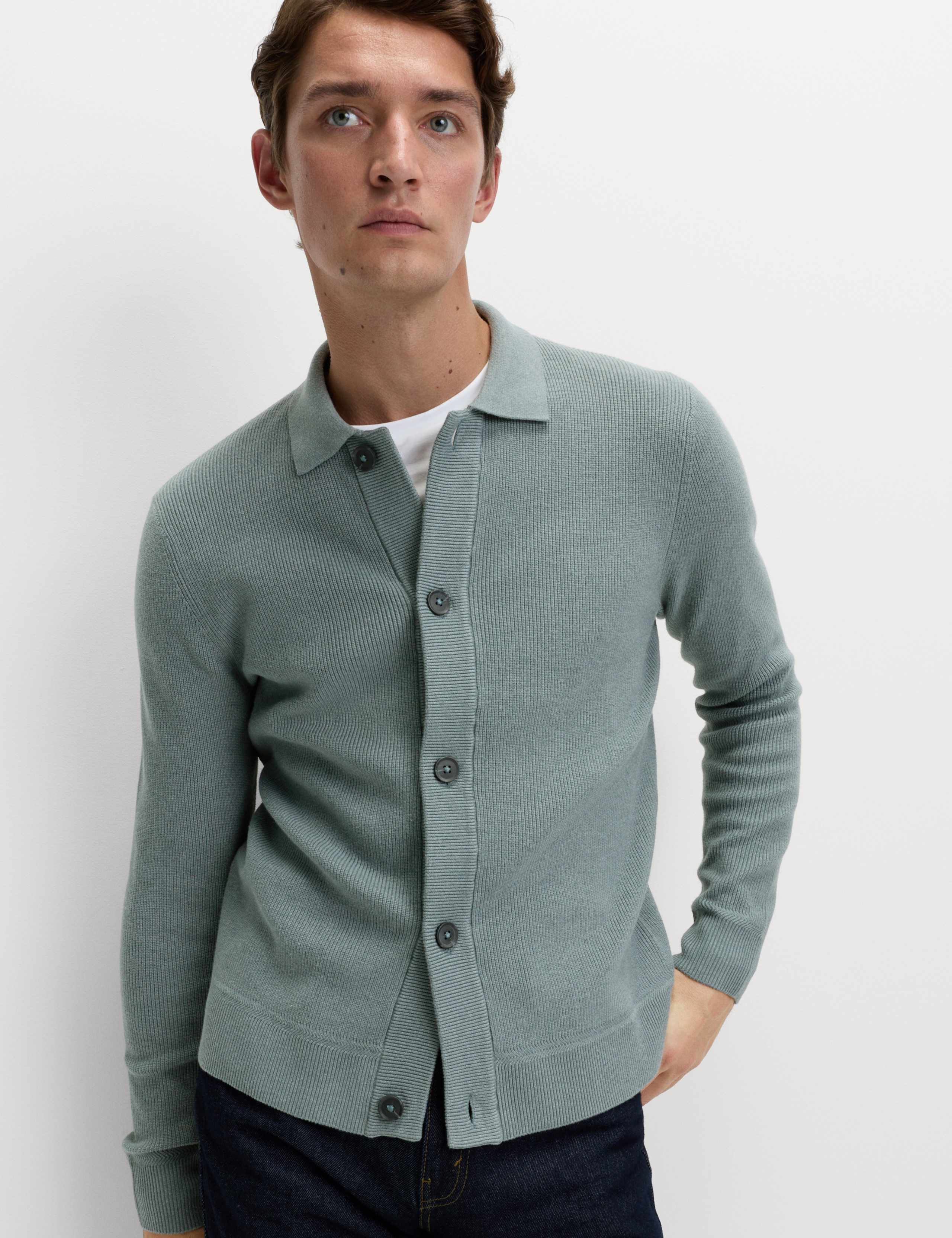 Cotton Blend Knitted Jacket 1 of 5