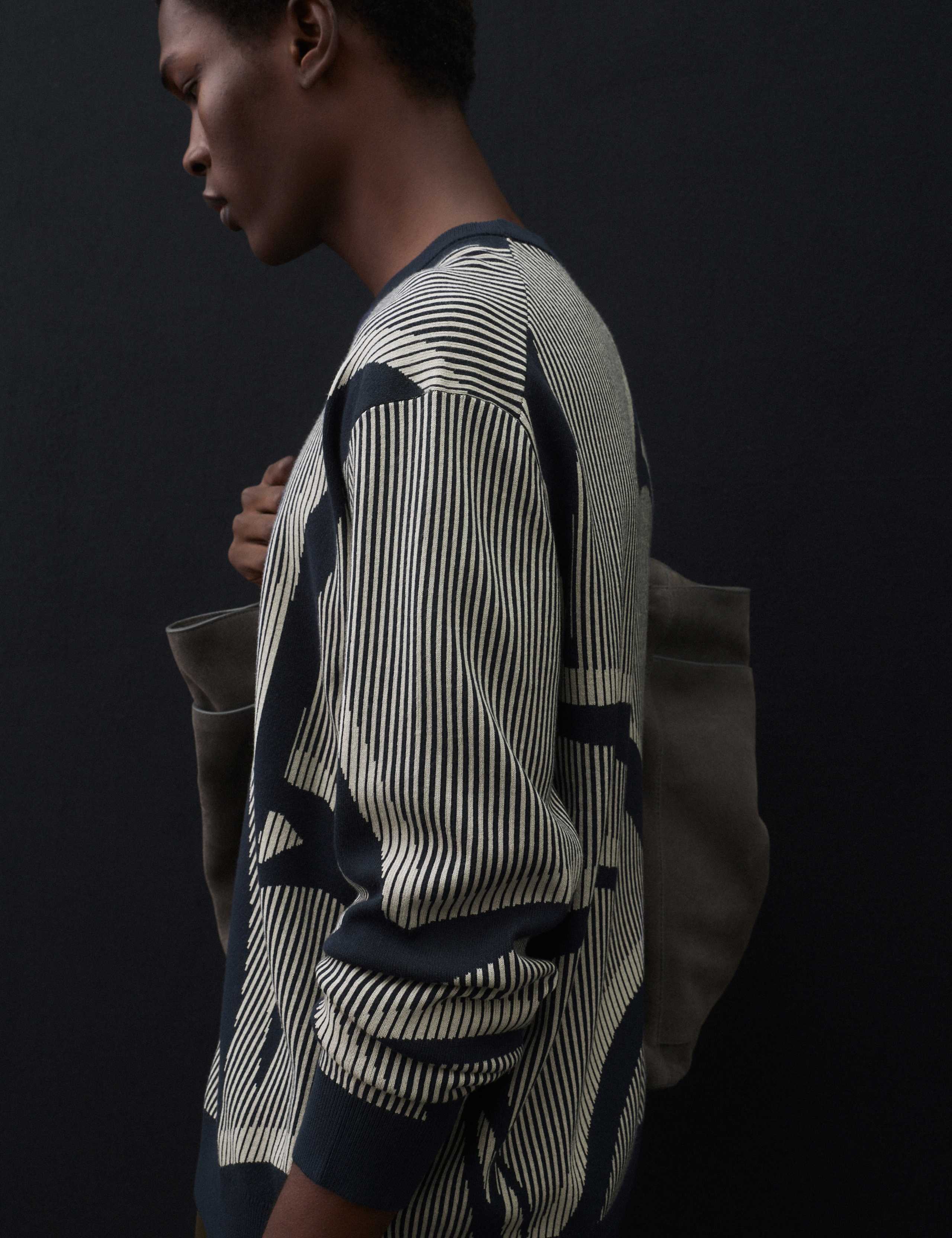 Oversized Fit Abstract Floral Crew Neck Jumper 4 of 7