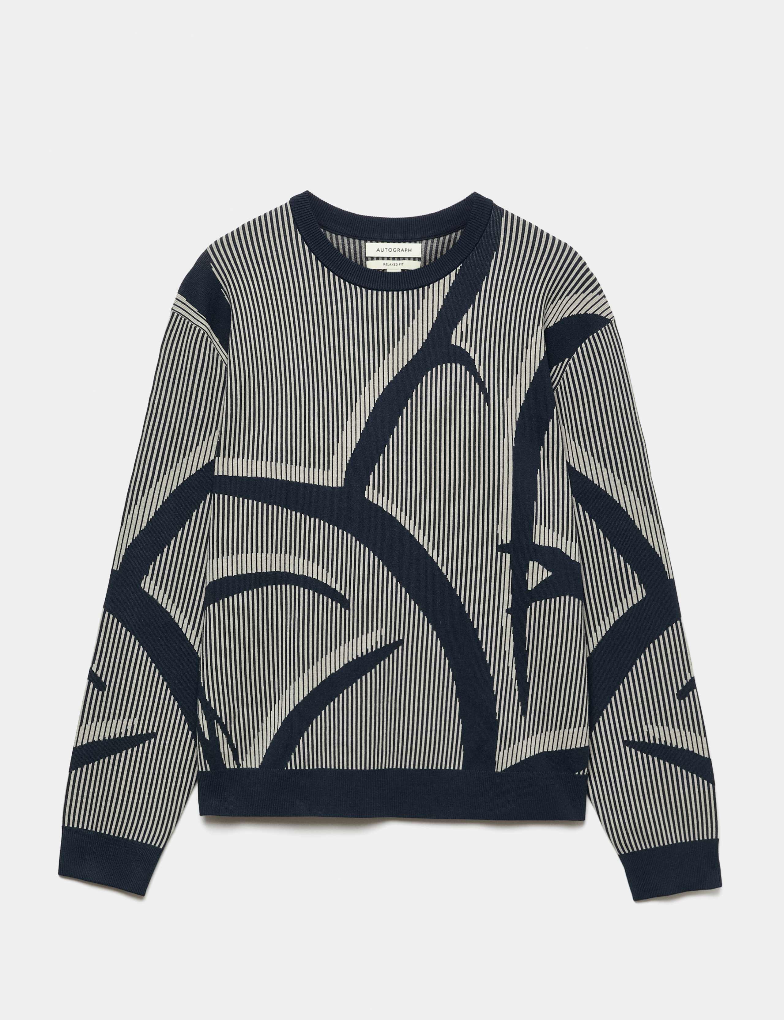 Oversized Fit Abstract Floral Crew Neck Jumper 2 of 7