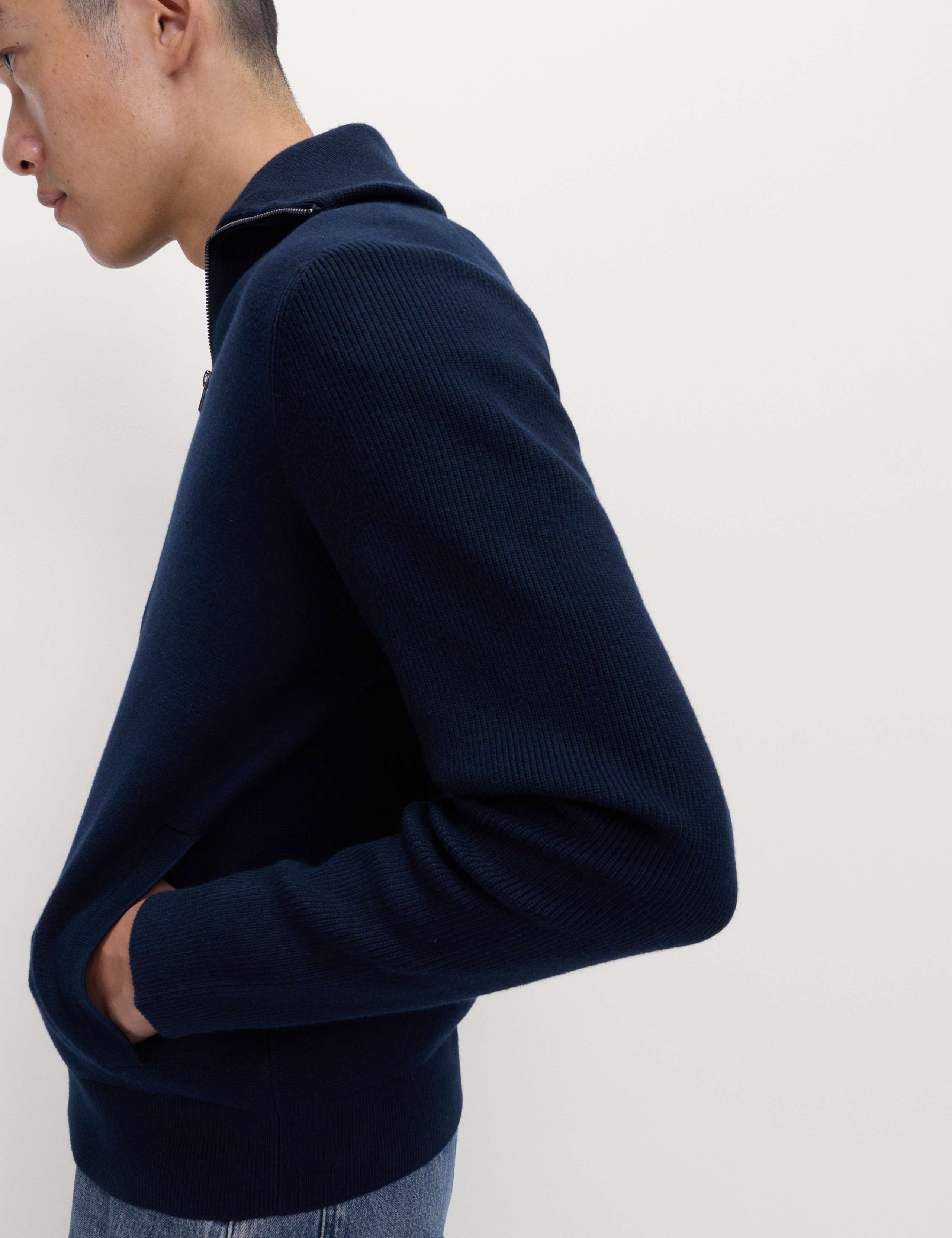 Cotton Blend Milano-Knit Zip Up Jumper 7 of 7