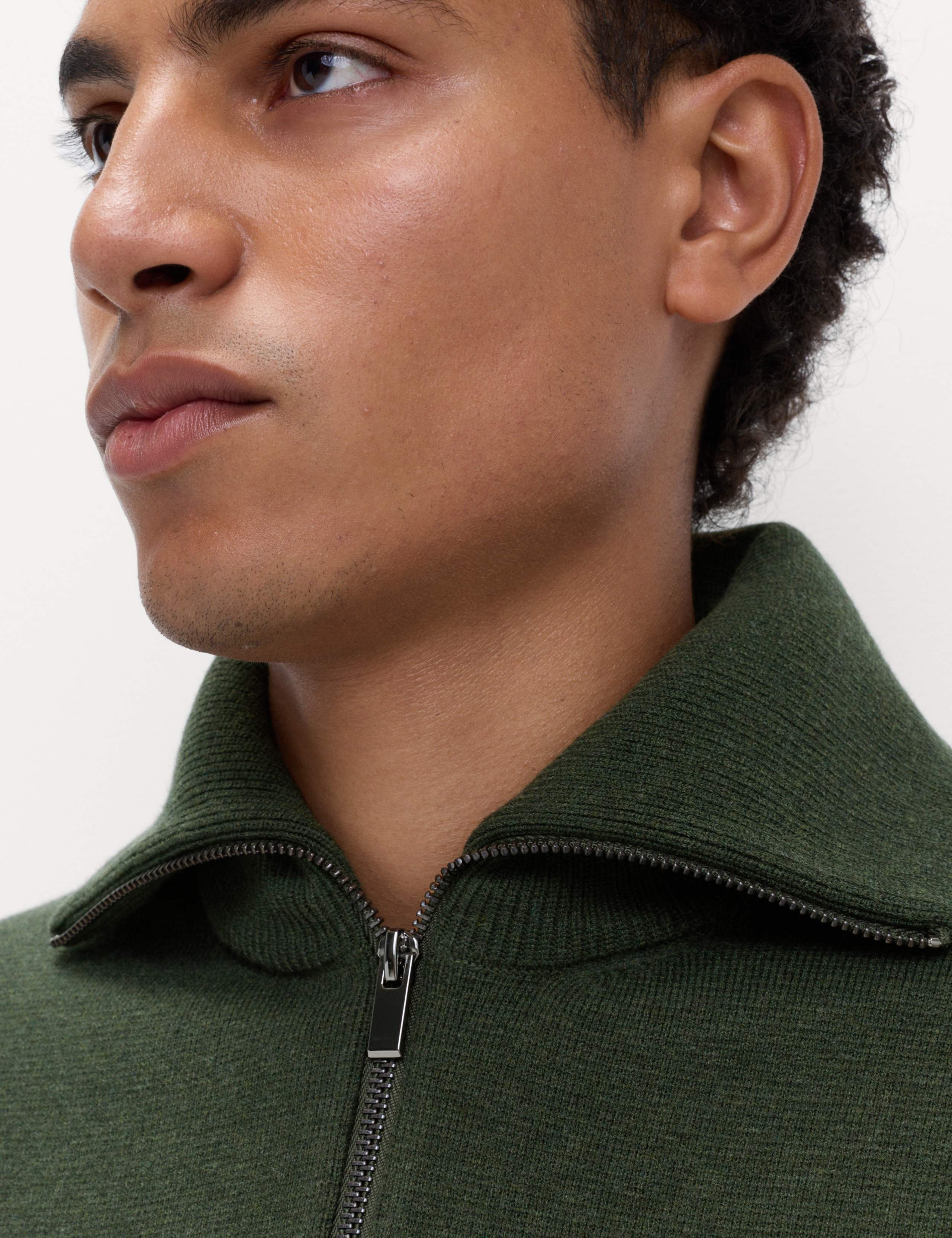 Cotton Blend Milano-Knit Zip Up Jumper 4 of 7