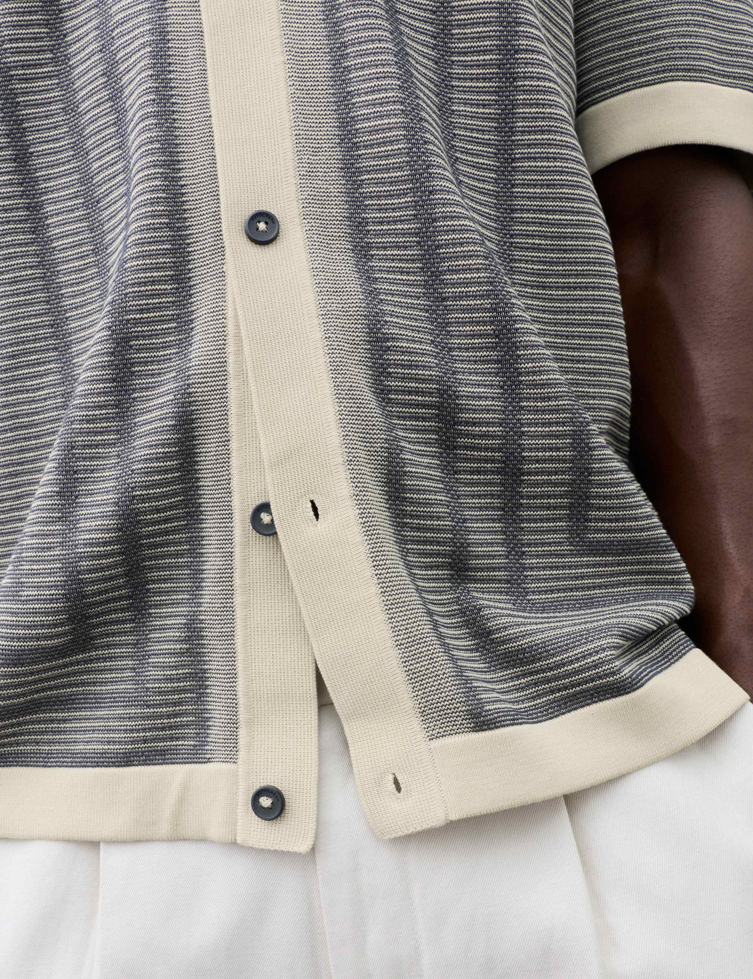 Pure Cotton Button Through Knitted Polo Shirt 7 of 7