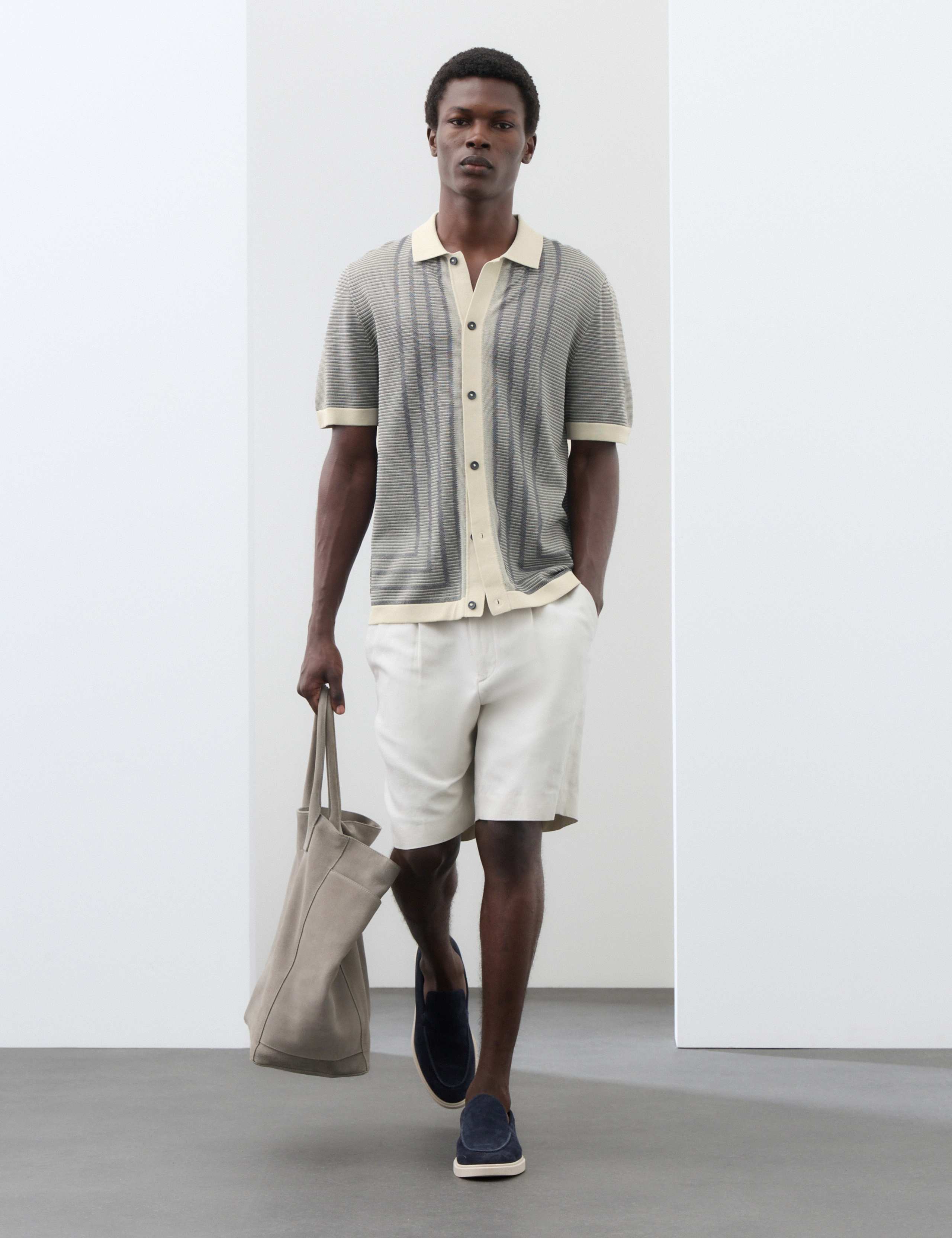 Pure Cotton Button Through Knitted Polo Shirt 5 of 7