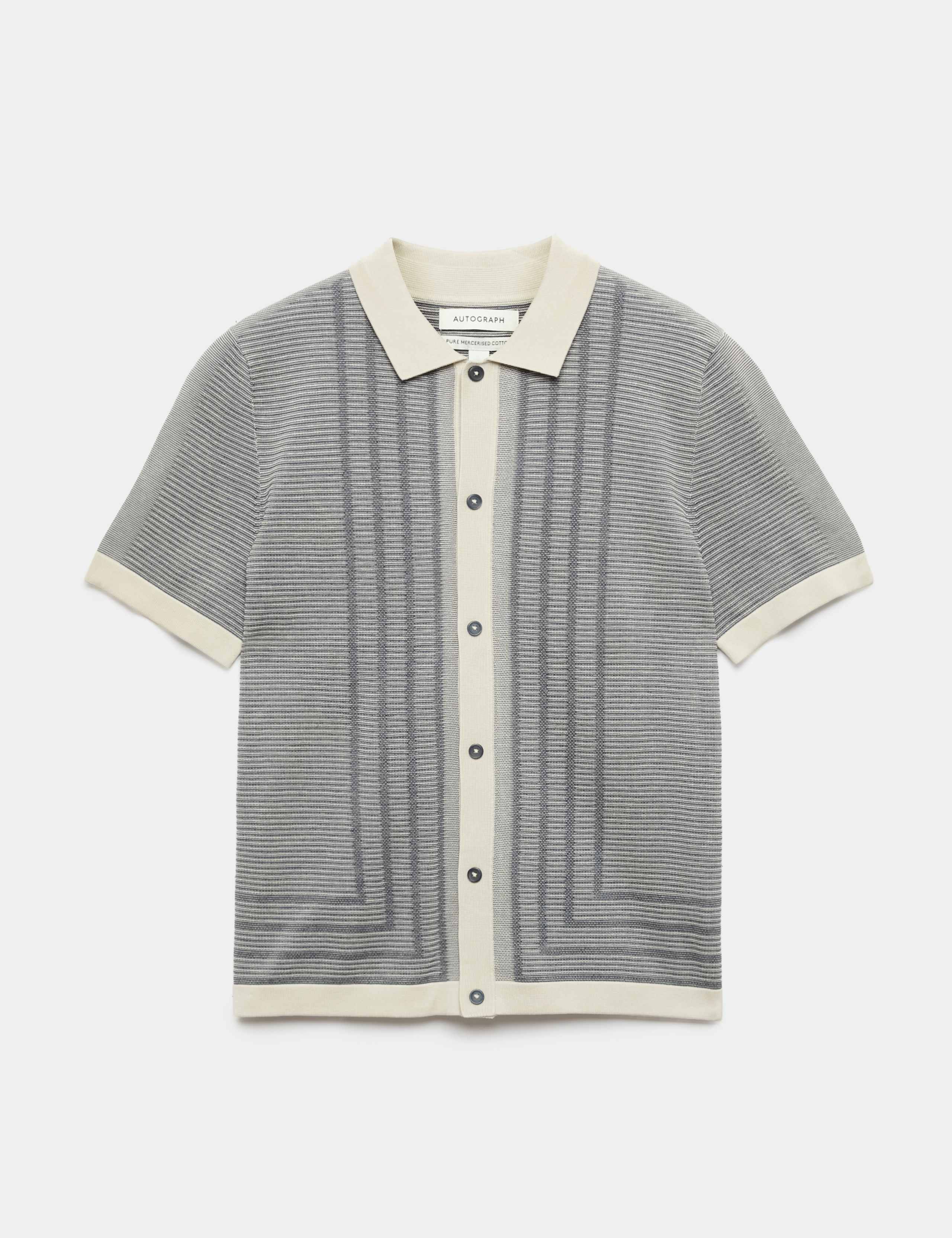 Pure Cotton Button Through Knitted Polo Shirt 2 of 7