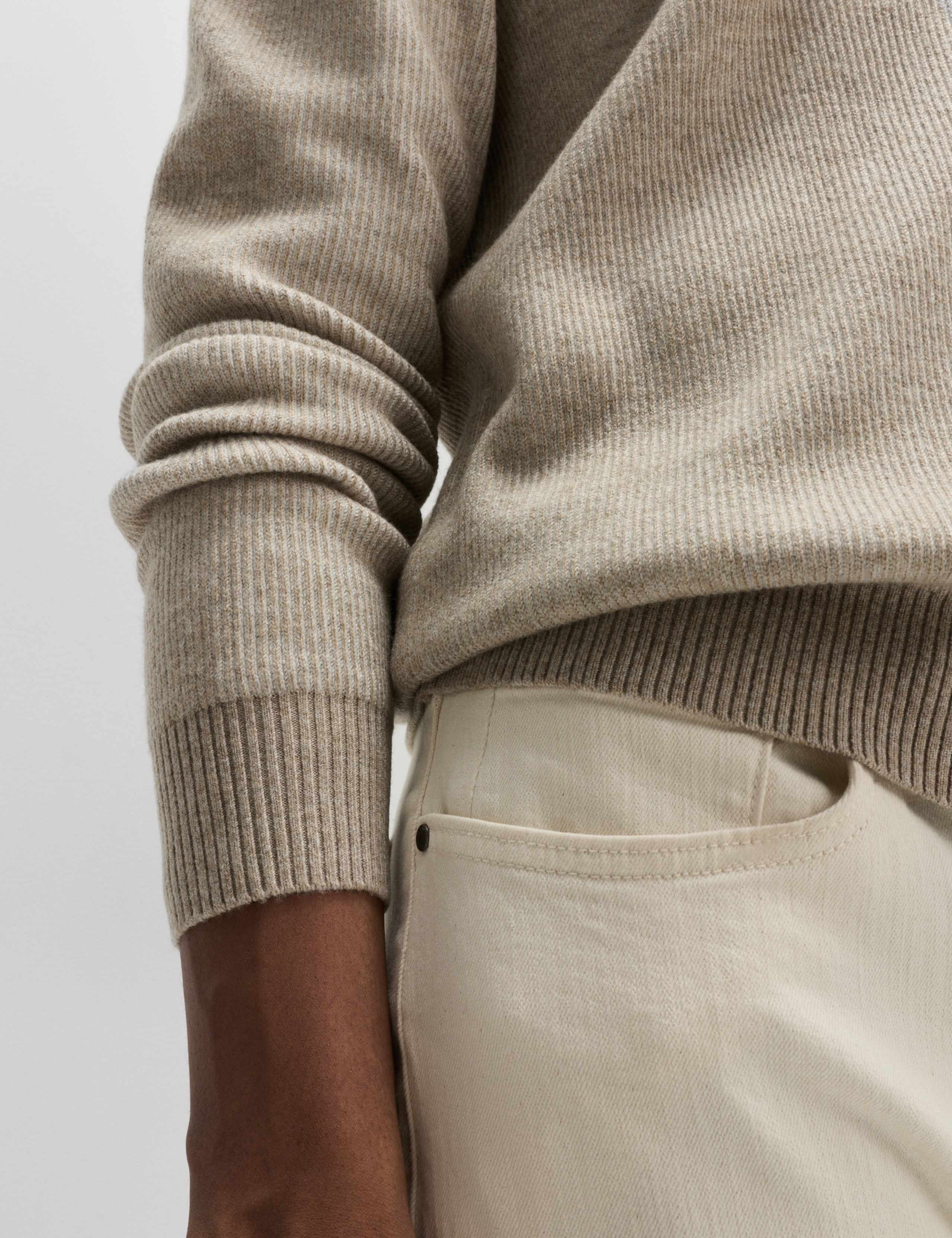 Air-Yarn Ribbed Open Neck Knitted Polo Shirt 3 of 6