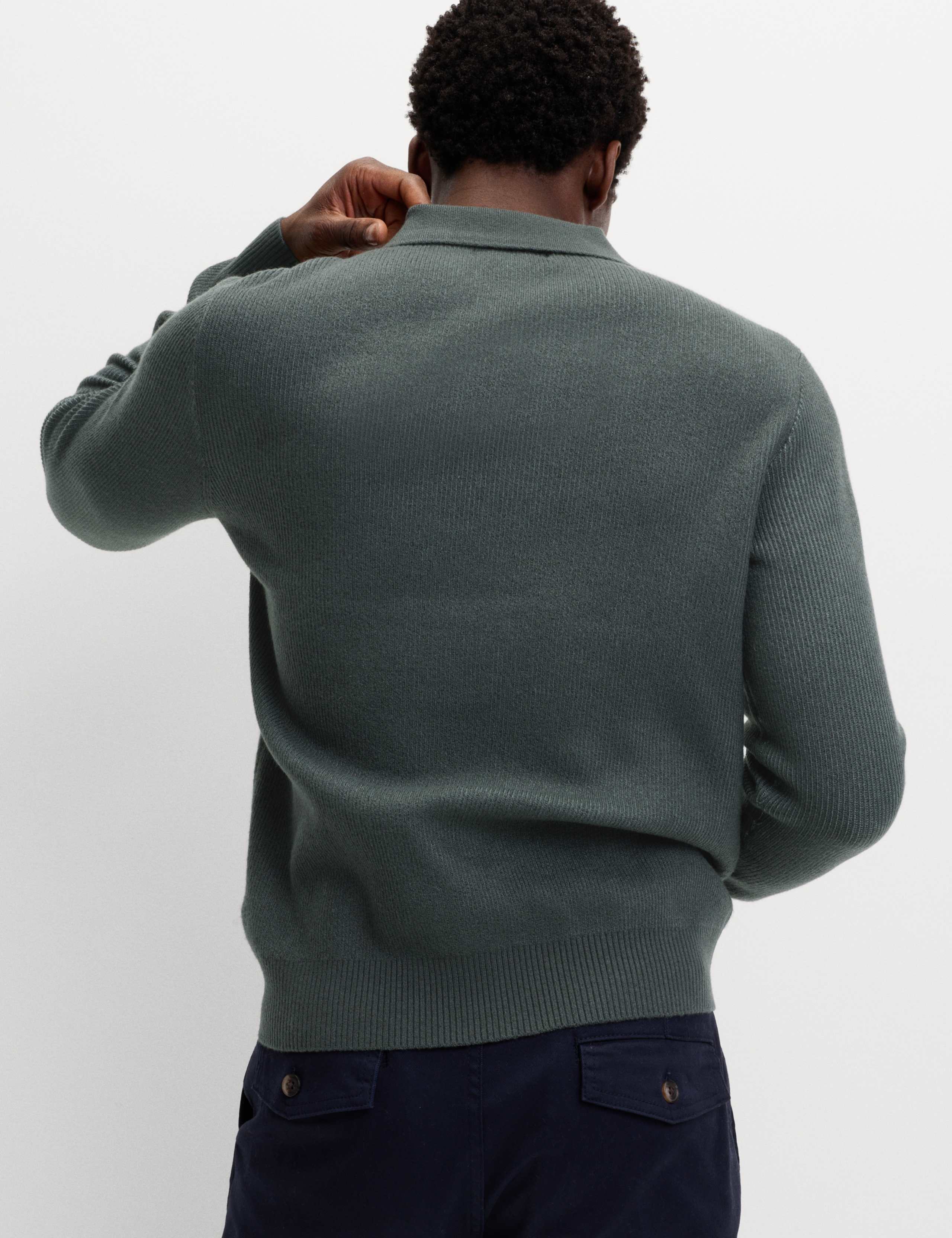 Air-Yarn Ribbed Knitted Polo Shirt 3 of 6