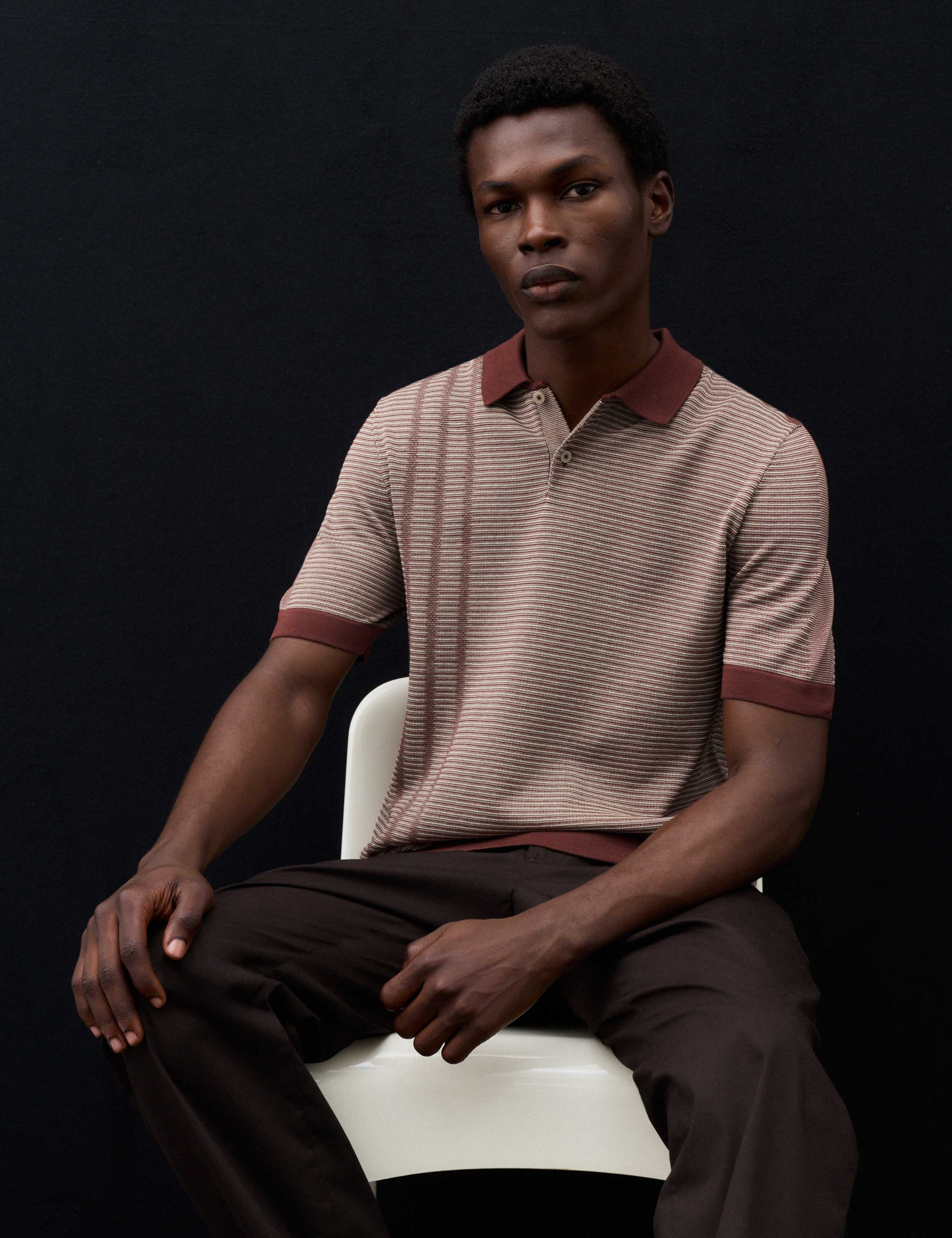 Regular Fit Pure Cotton Knitted Polo Shirt 4 of 6
