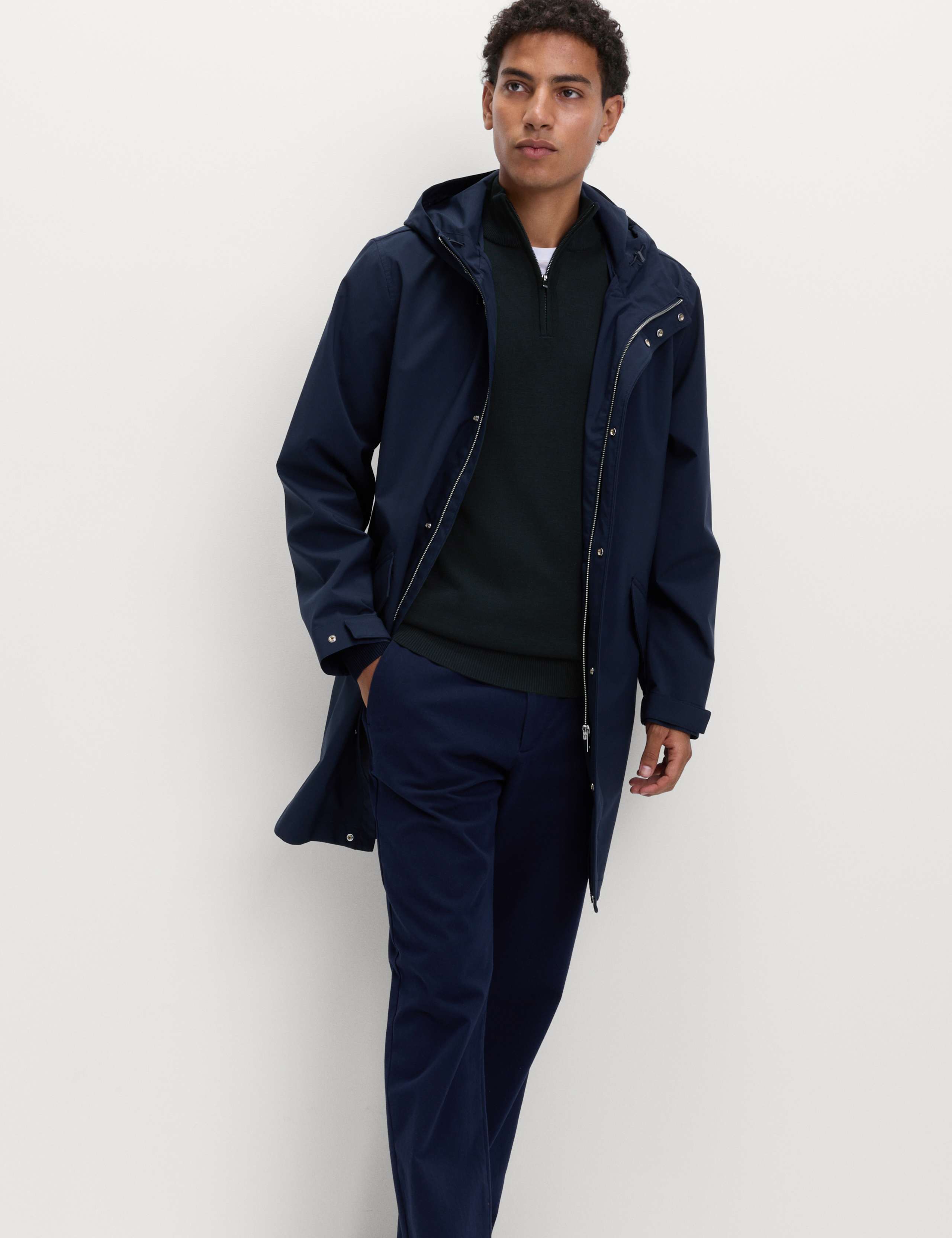 Cotton Modal Blend Half Zip Textured Jumper 5 of 7