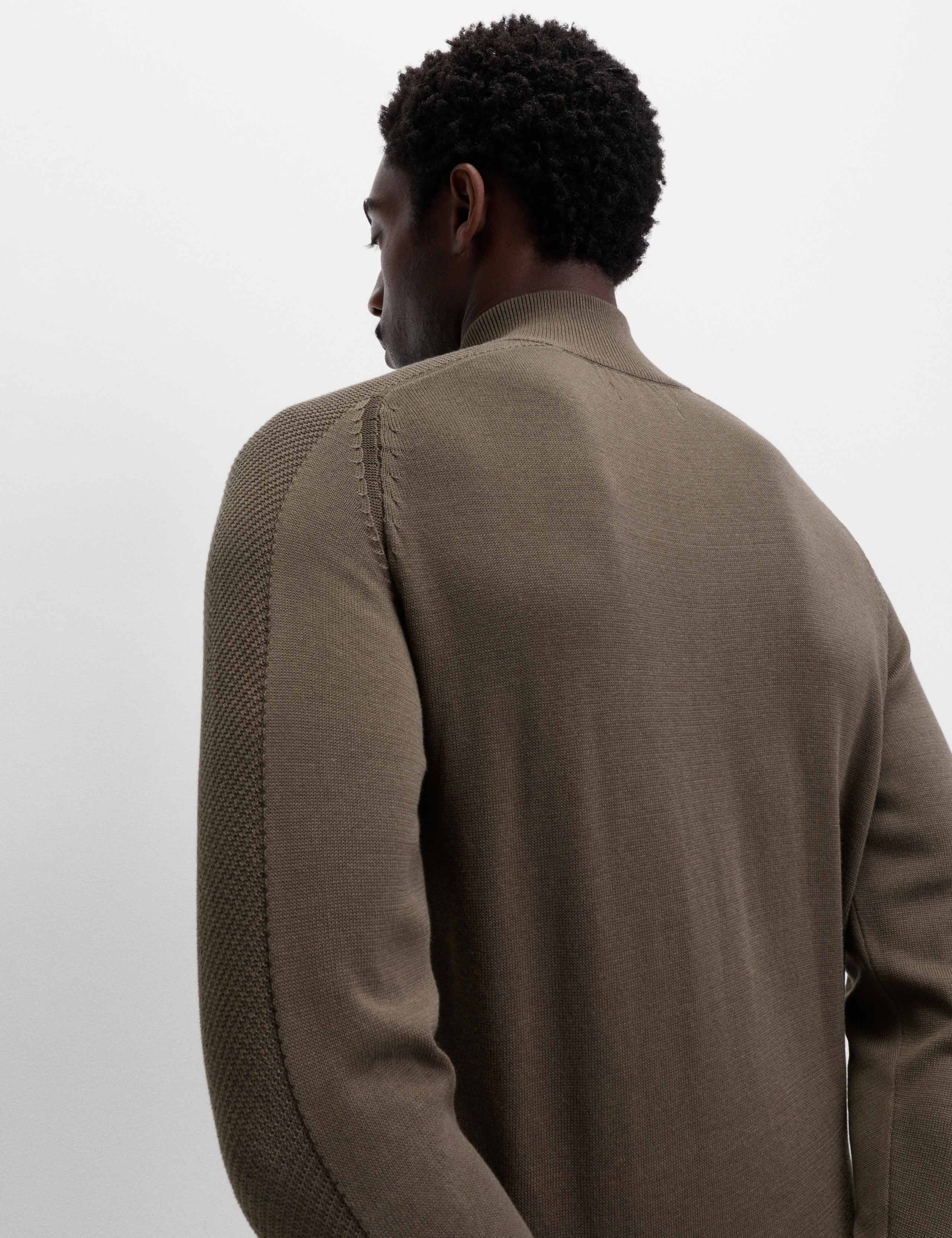 Cotton Modal Blend Half Zip Textured Jumper 1 of 6