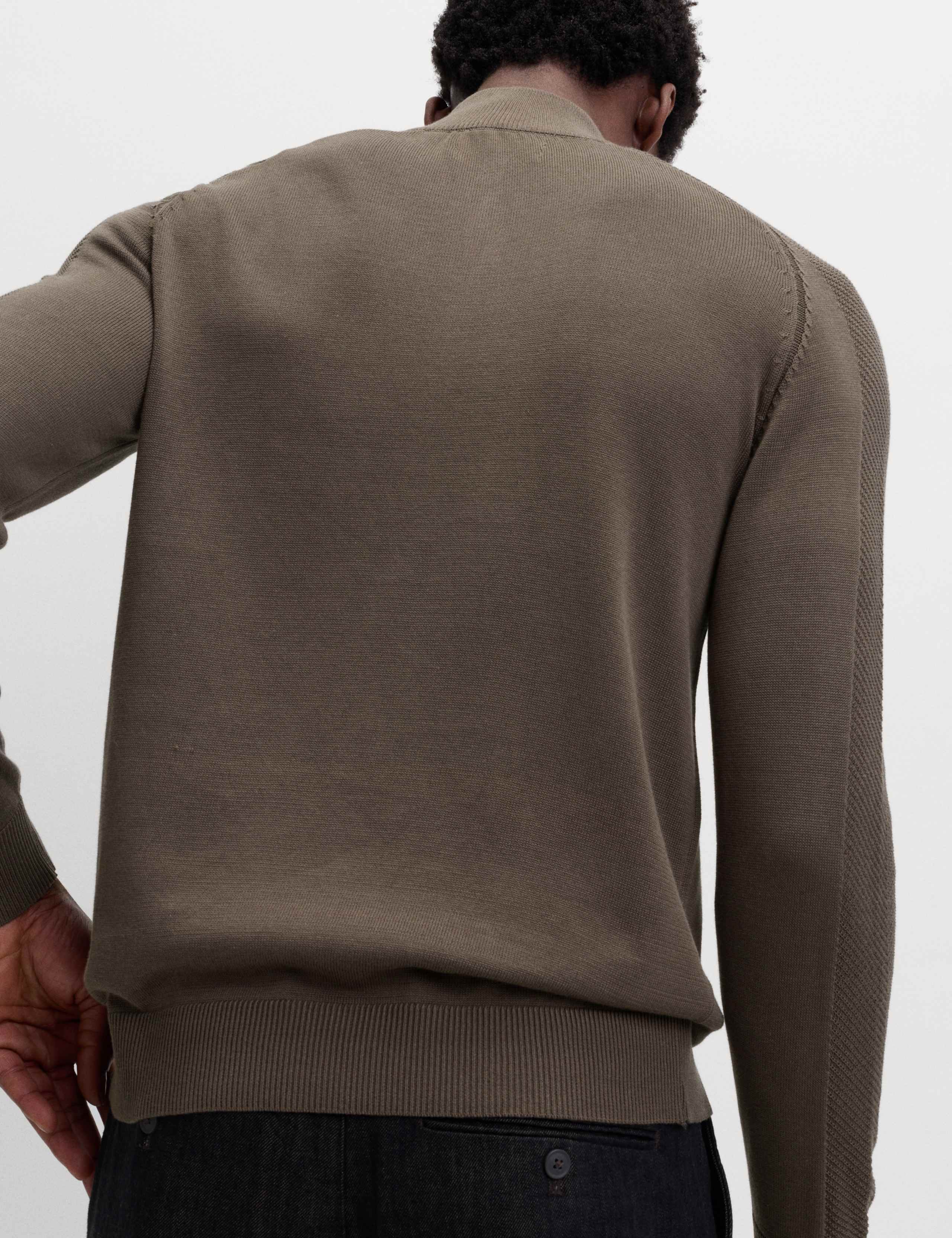 Cotton Modal Blend Half Zip Textured Jumper 5 of 6