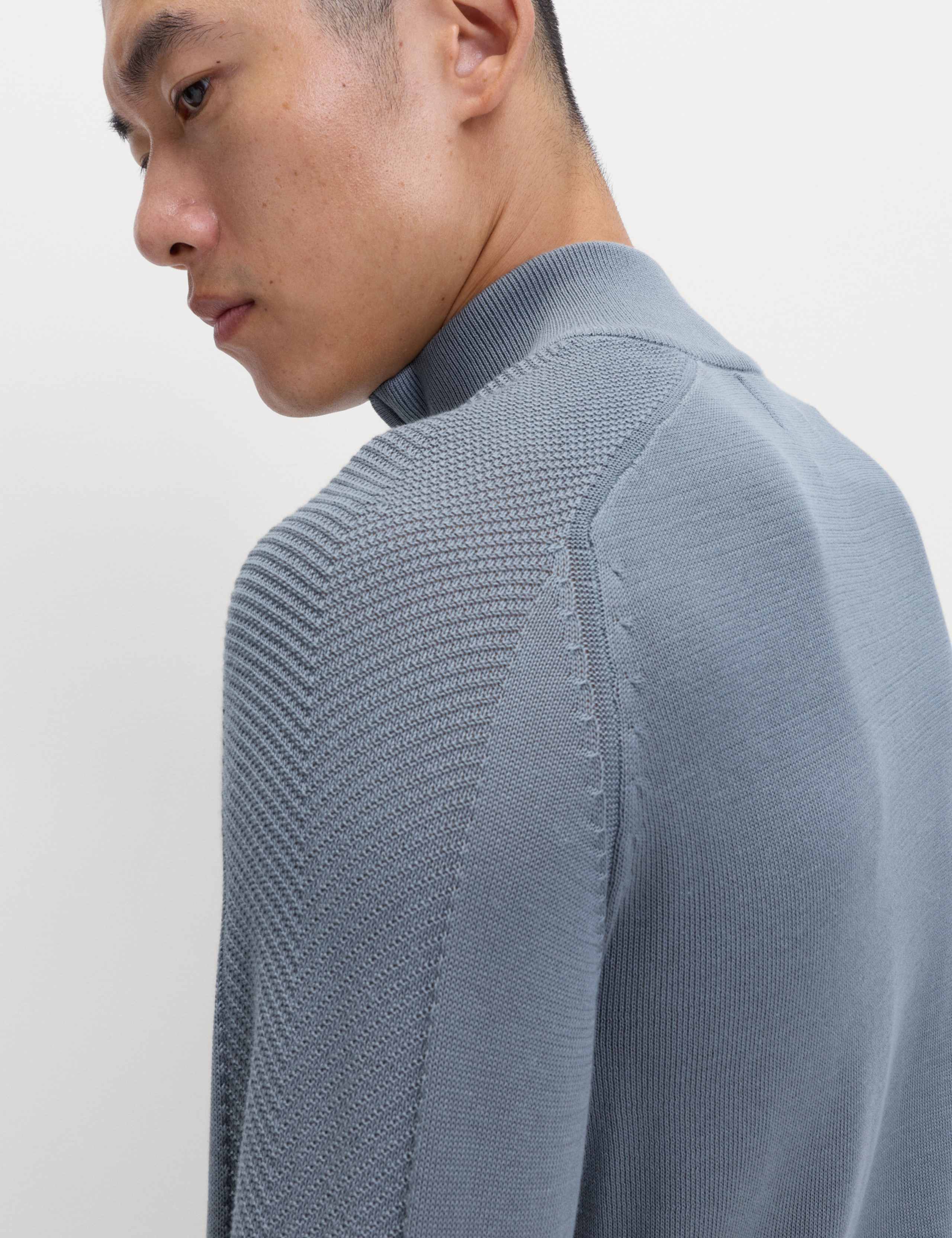 Cotton Modal Blend Half Zip Textured Jumper 7 of 7