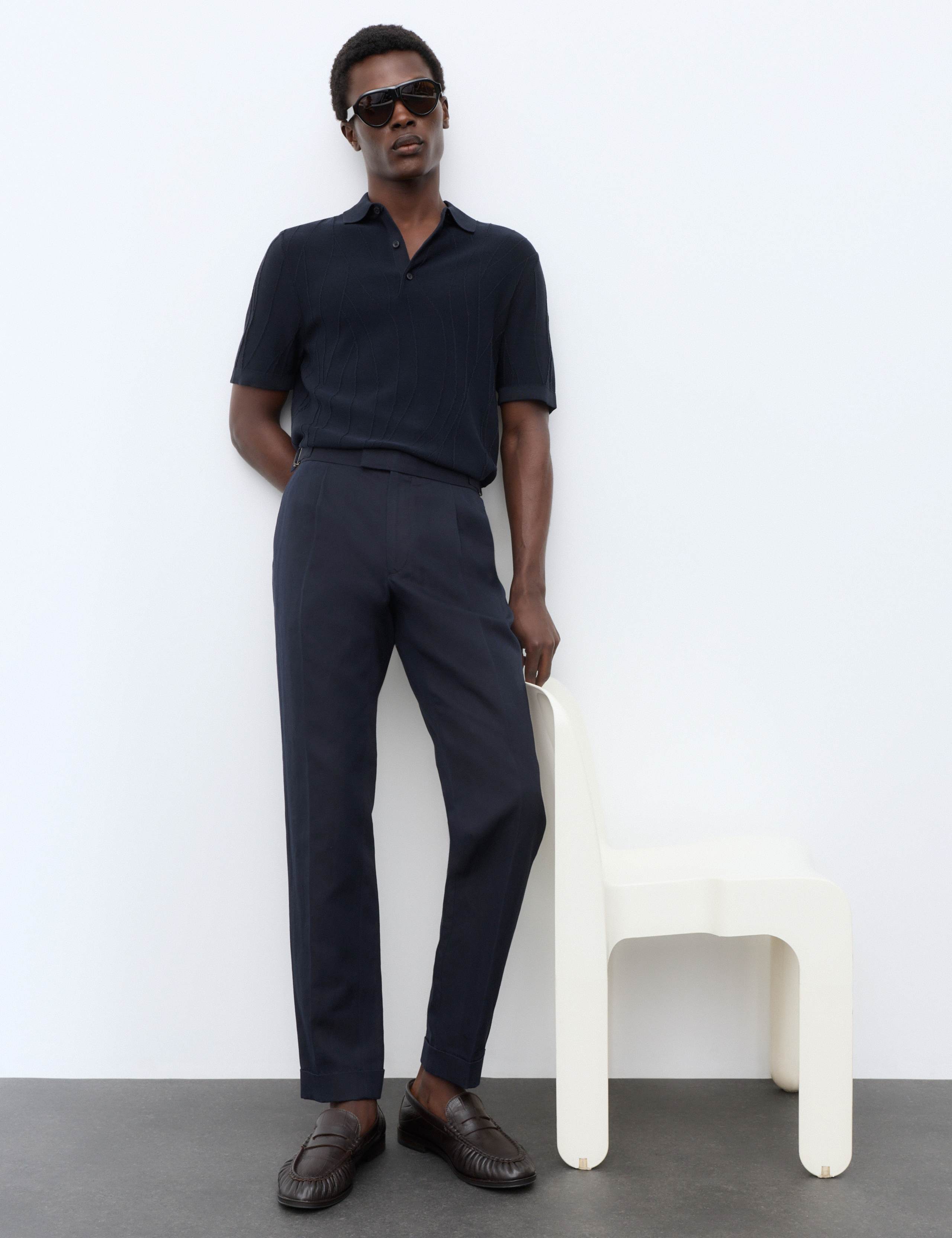 Pure Cotton Wavy Textured Polo Shirt 4 of 5