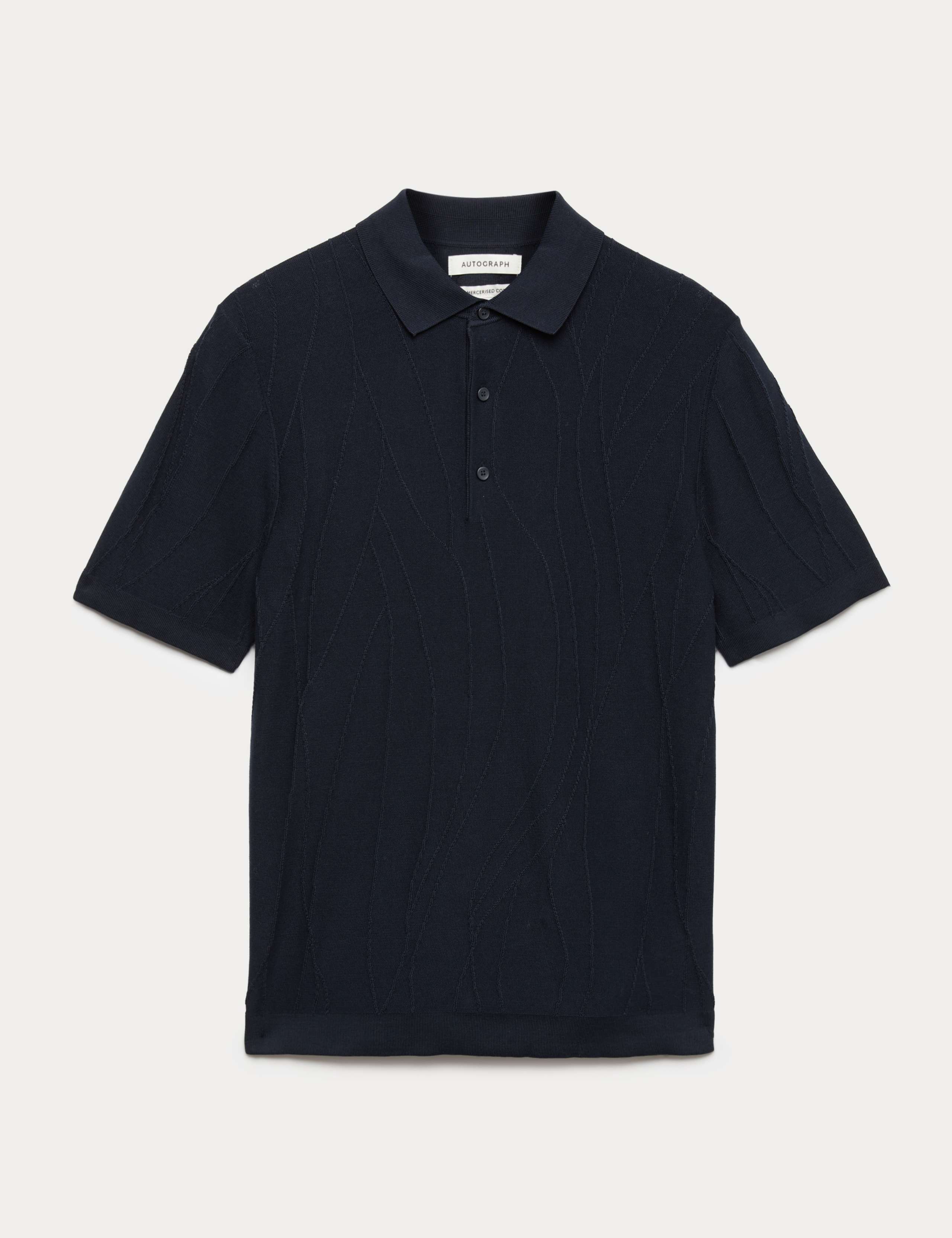 Pure Cotton Wavy Textured Polo Shirt 2 of 5