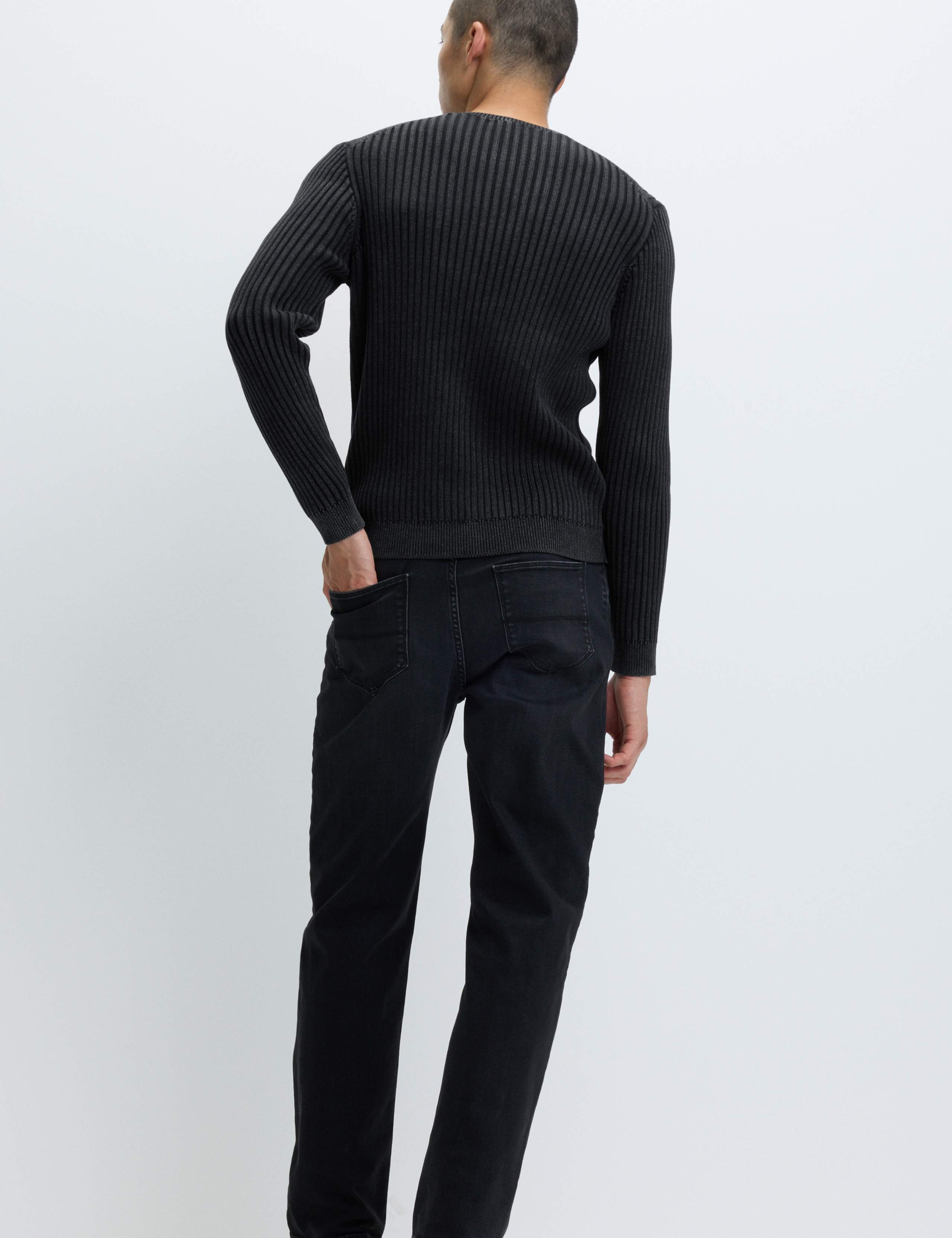 Pure Cotton Garment Dyed Crew Neck Jumper 5 of 5