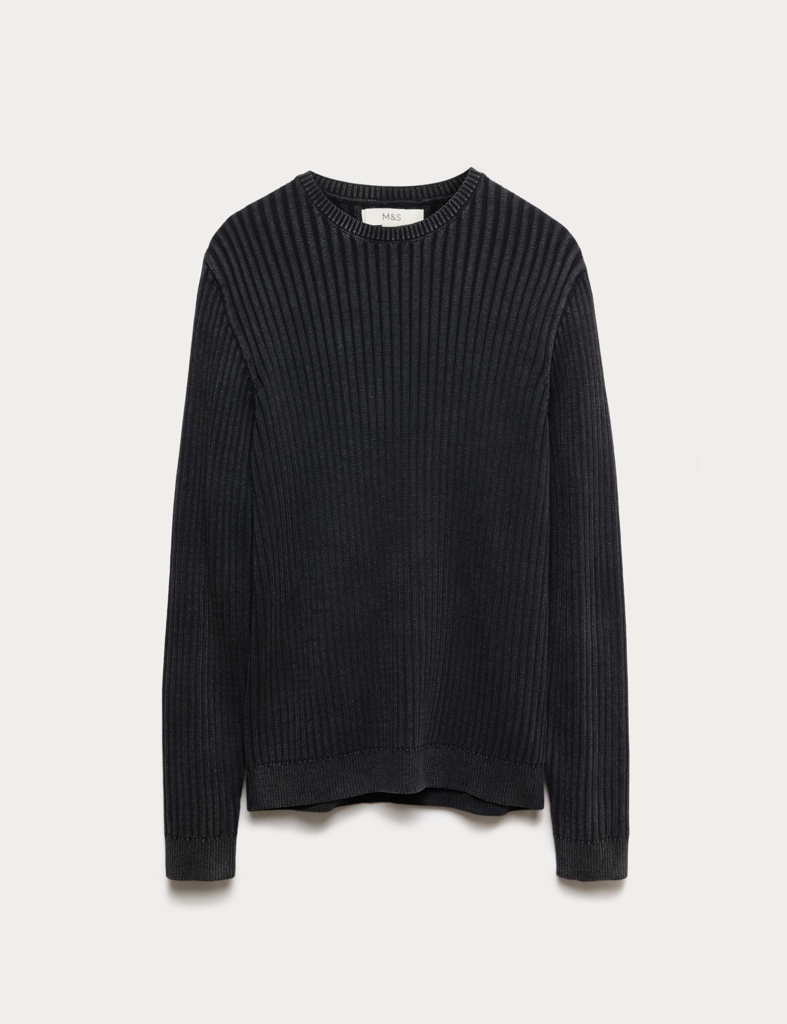 Pure Cotton Garment Dyed Crew Neck Jumper 2 of 5