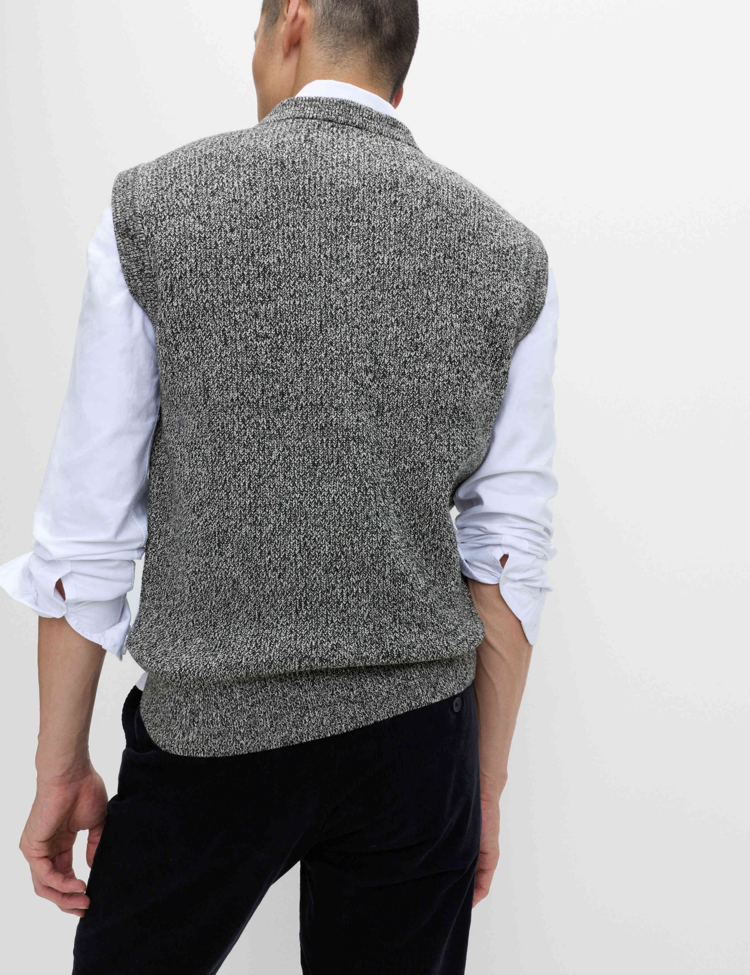 Cotton Blend Crew Neck Knitted Vest 6 of 7