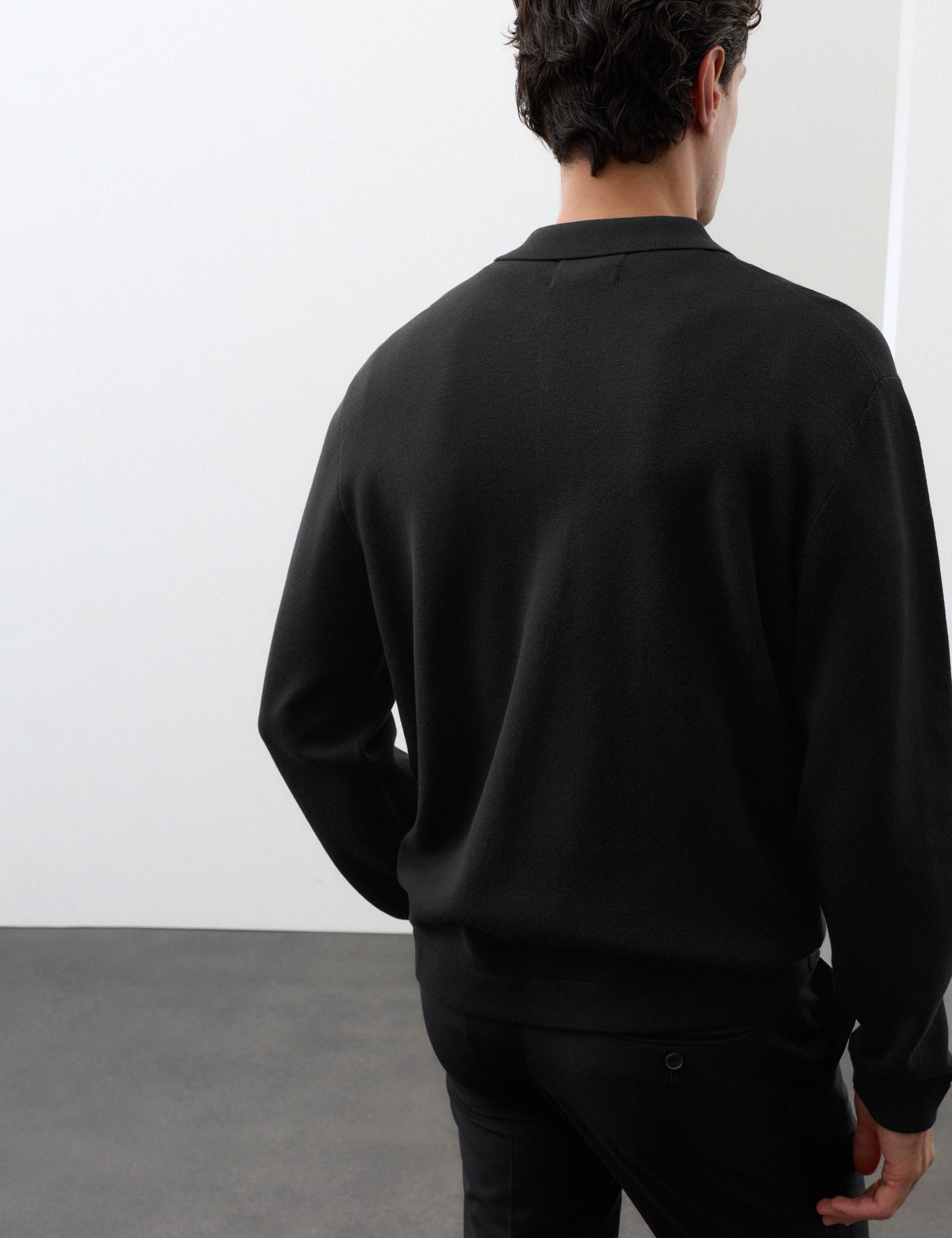 Long Sleeve Knitted Polo Shirt 6 of 8