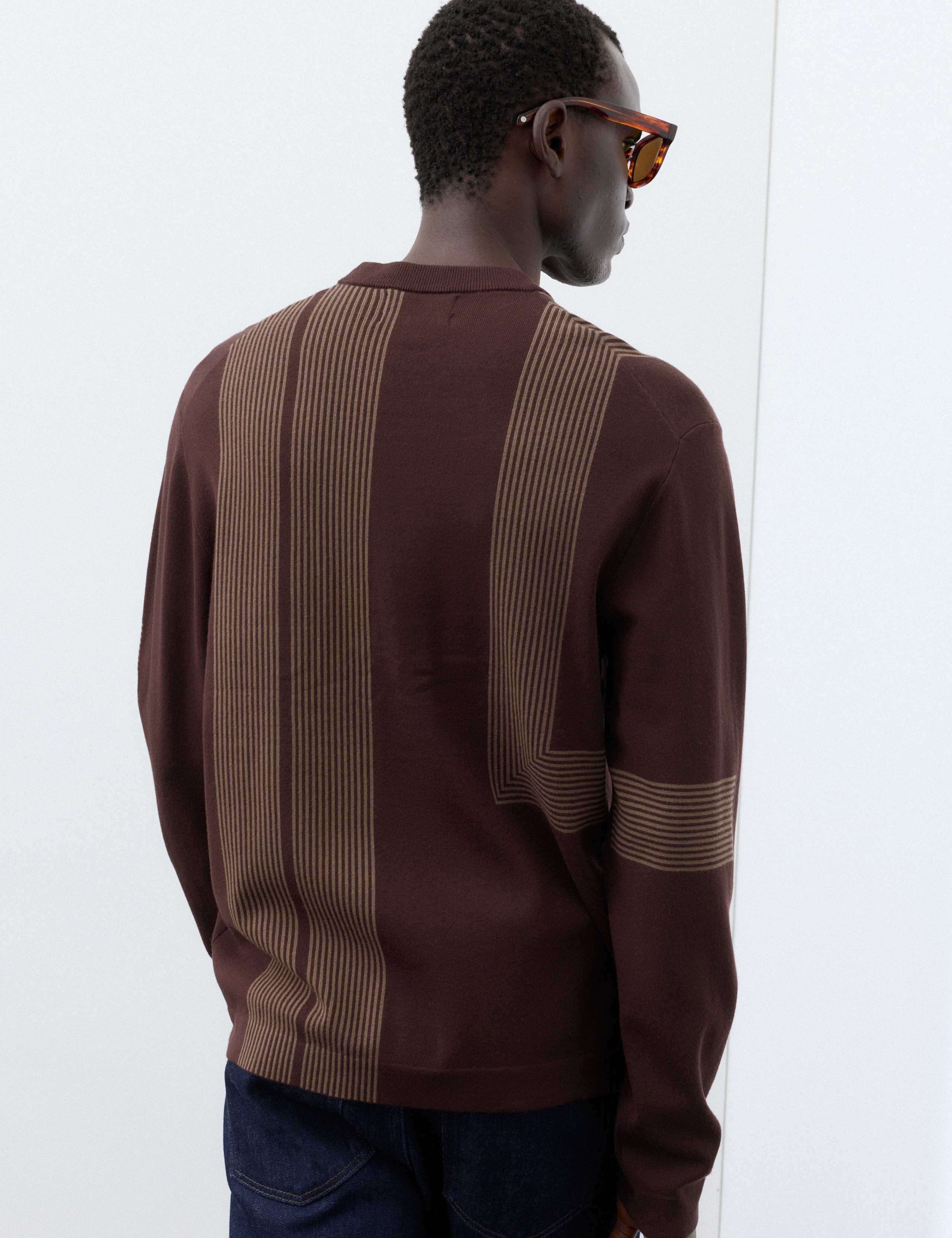 Abstract Linear Rib Crew Neck Jumper 3 of 7