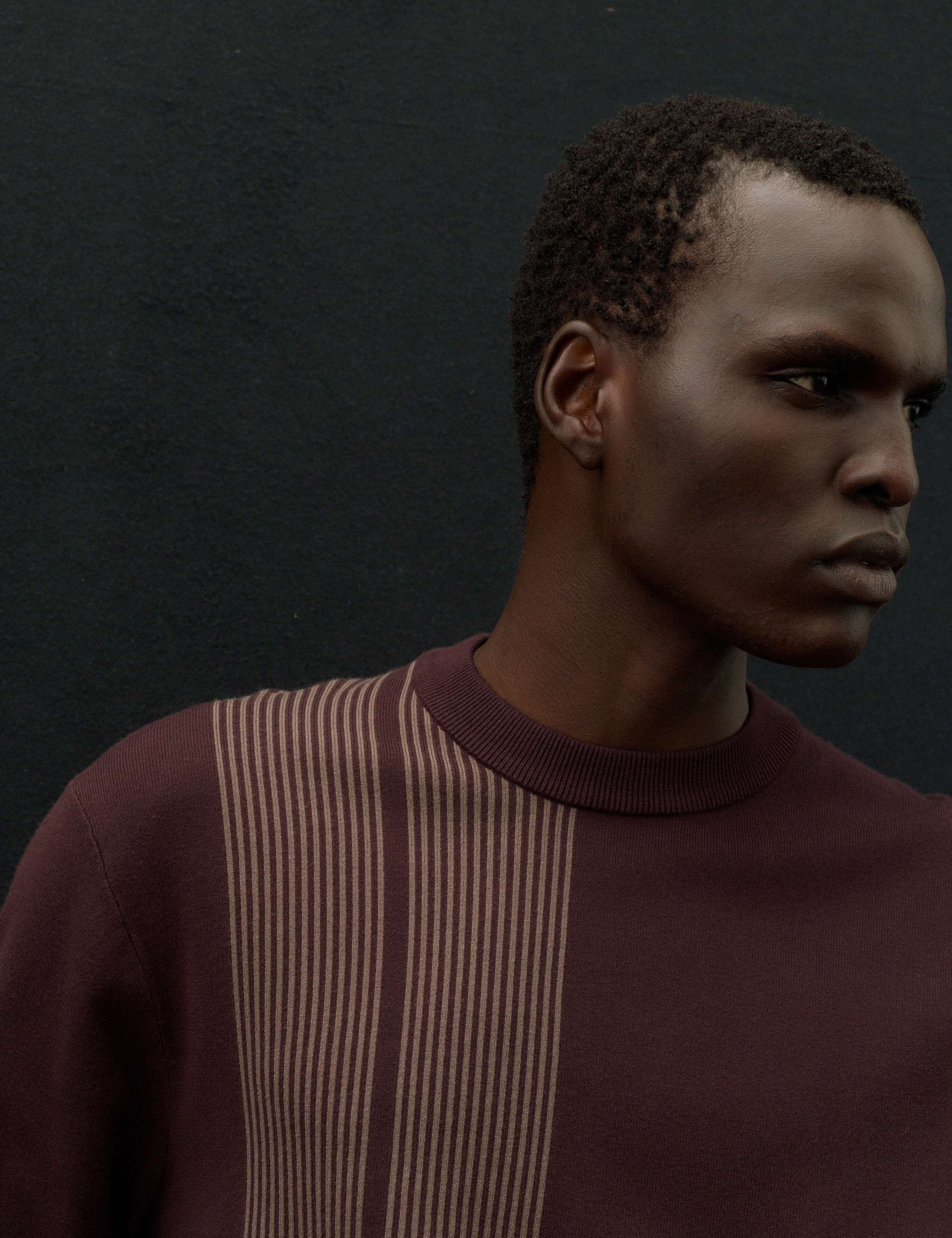 Abstract Linear Rib Crew Neck Jumper 6 of 7