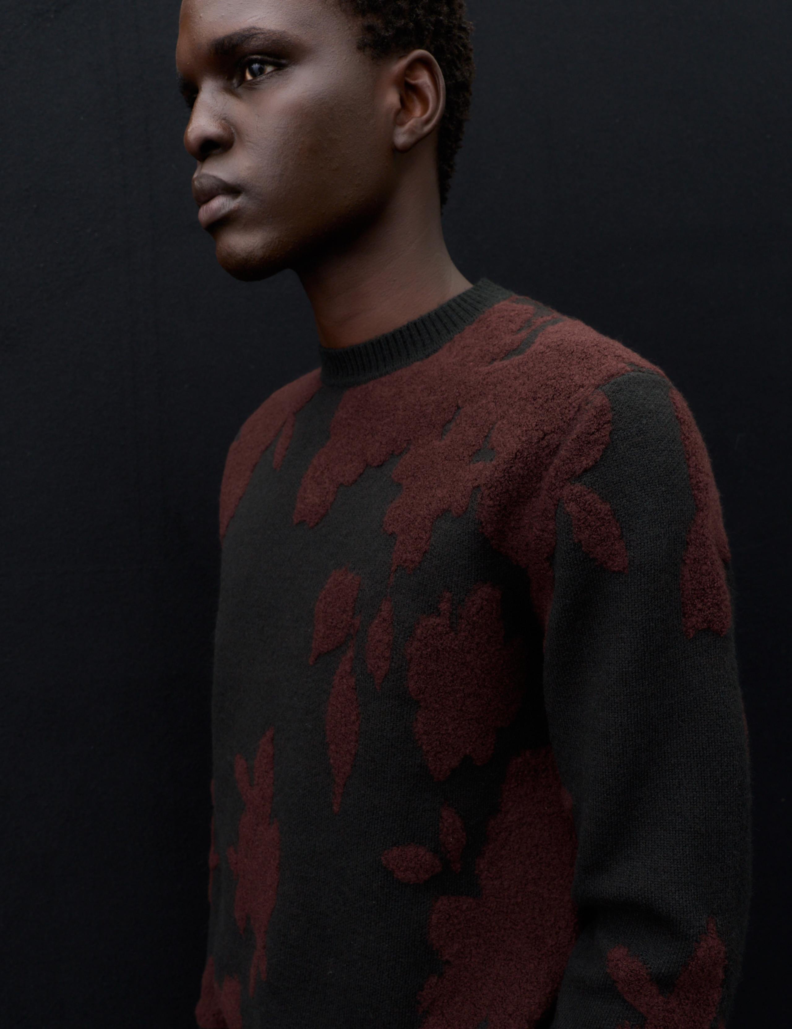 Wool Rich Floral Textured Crew Neck Jumper 6 of 6