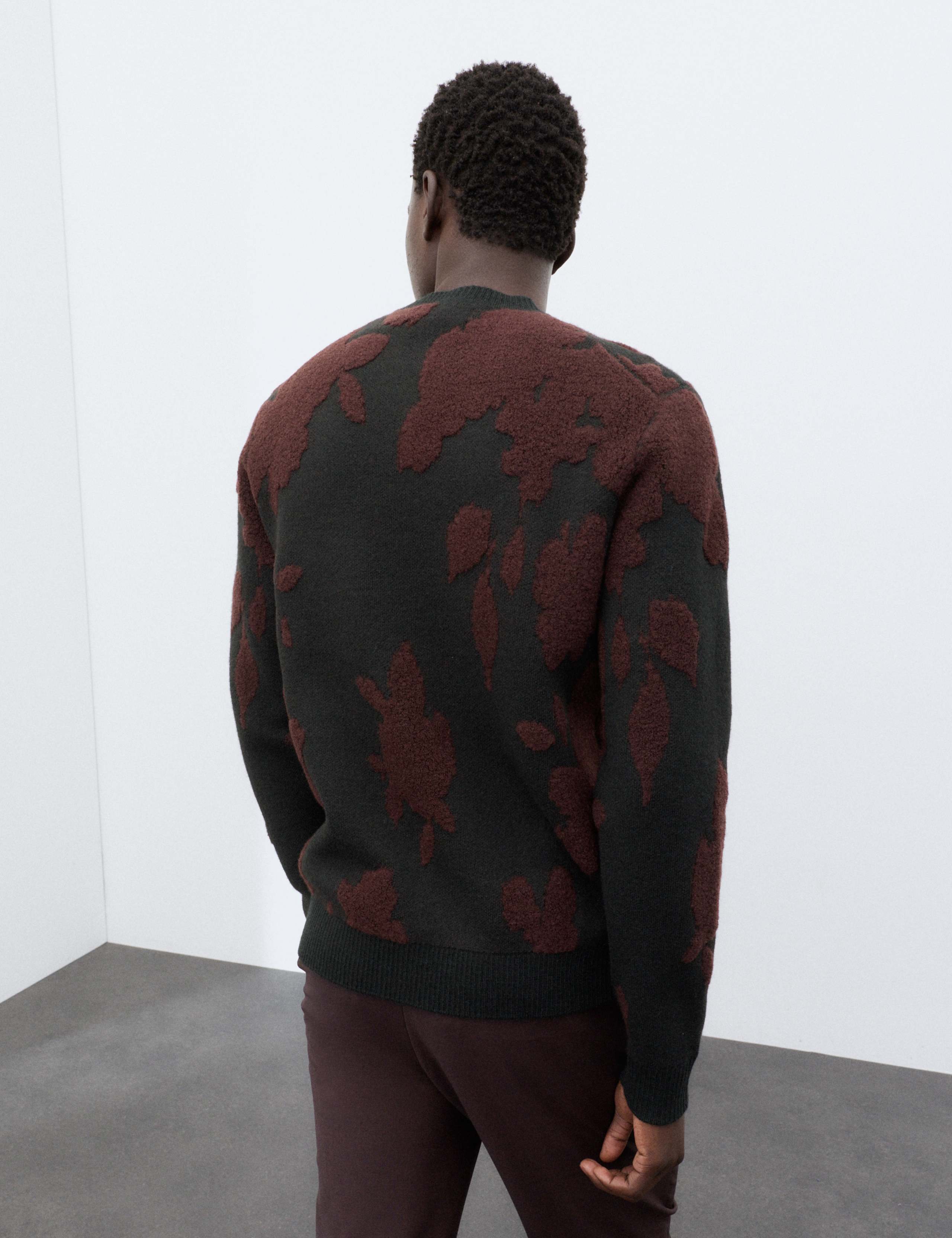 Wool Rich Floral Textured Crew Neck Jumper 4 of 6