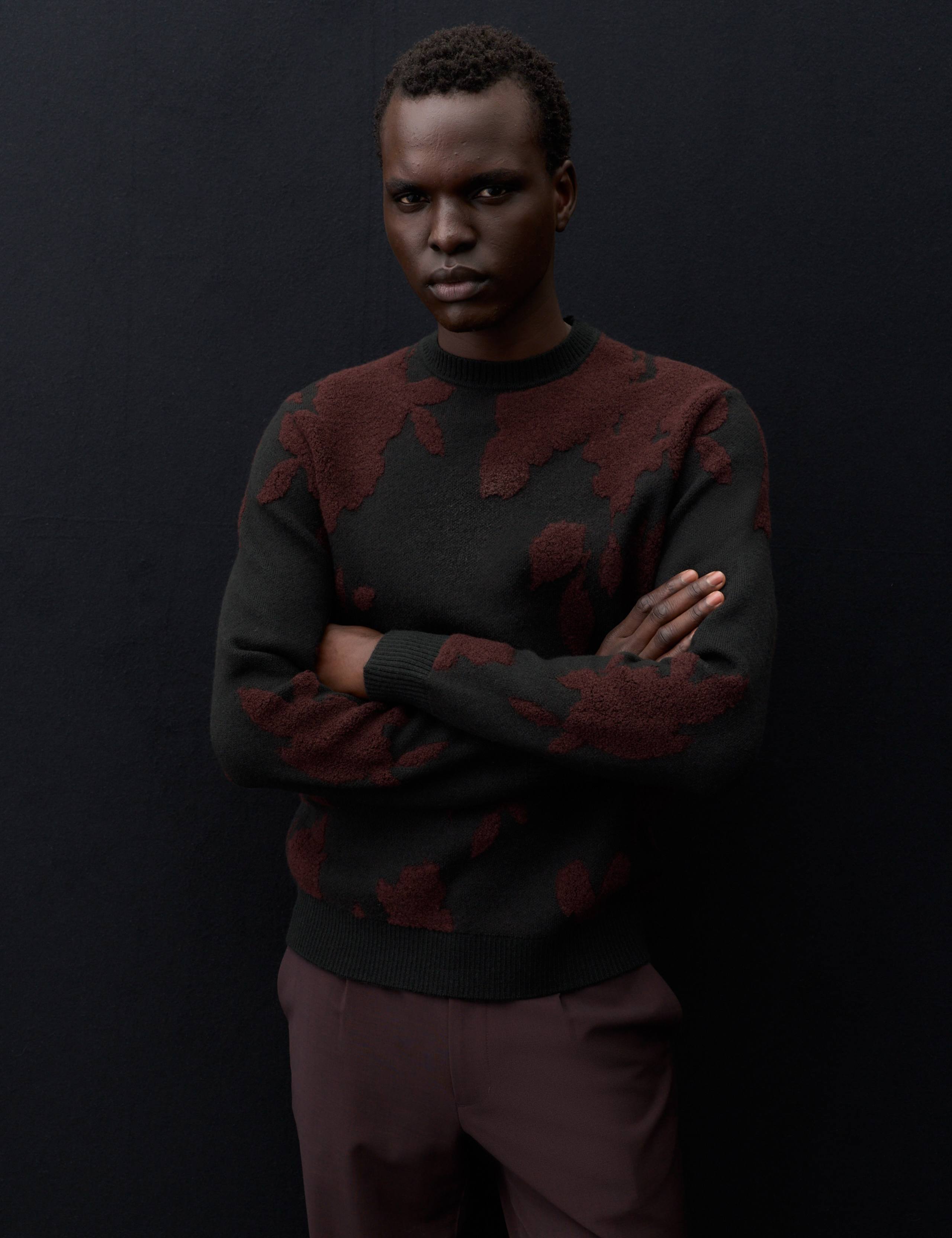 Wool Rich Floral Textured Crew Neck Jumper 5 of 6