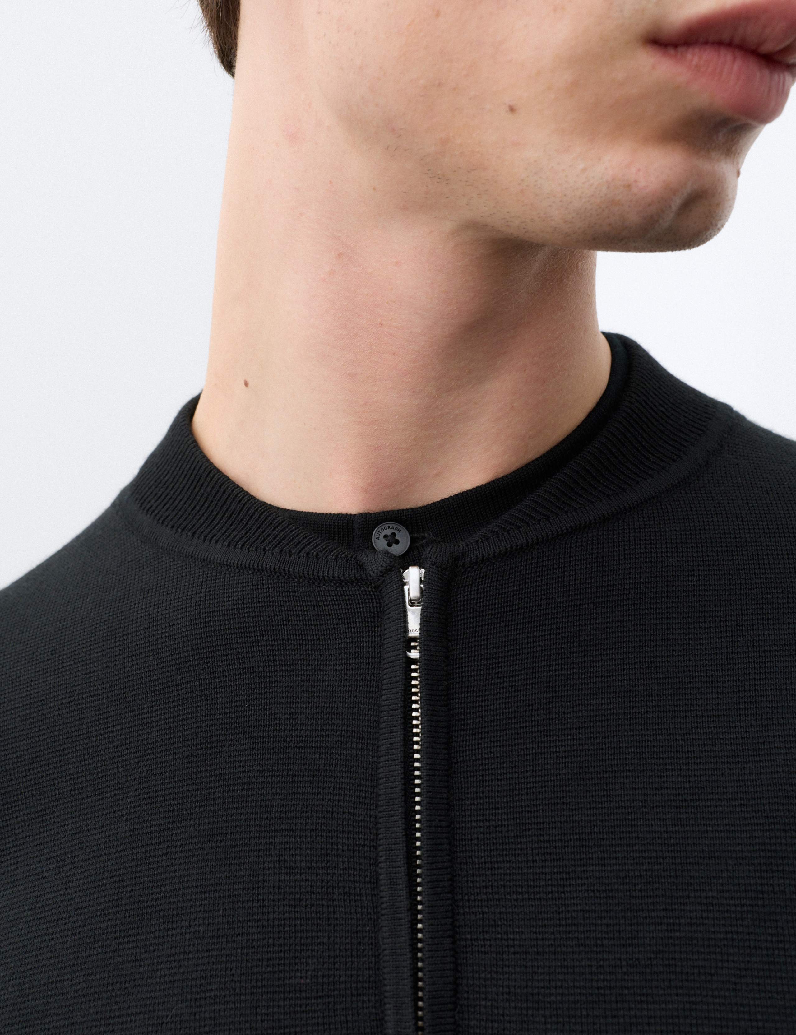 Merino Wool Blend Knitted Bomber 7 of 7