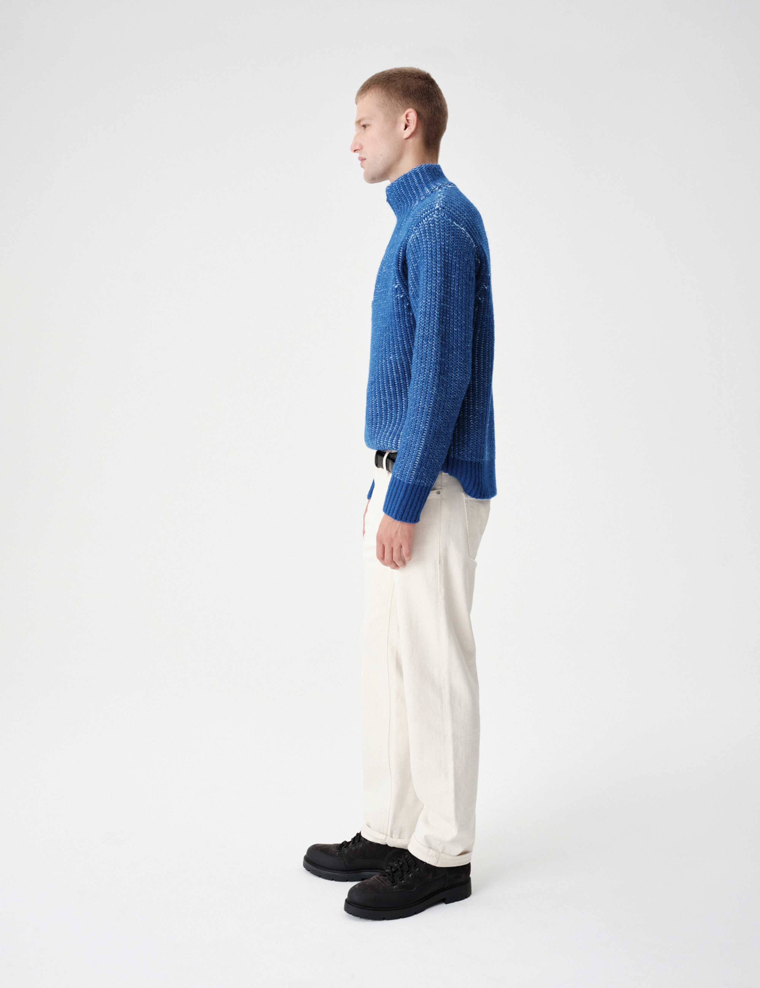 Wool Blend Funnel Neck Plaited Jumper 3 of 7