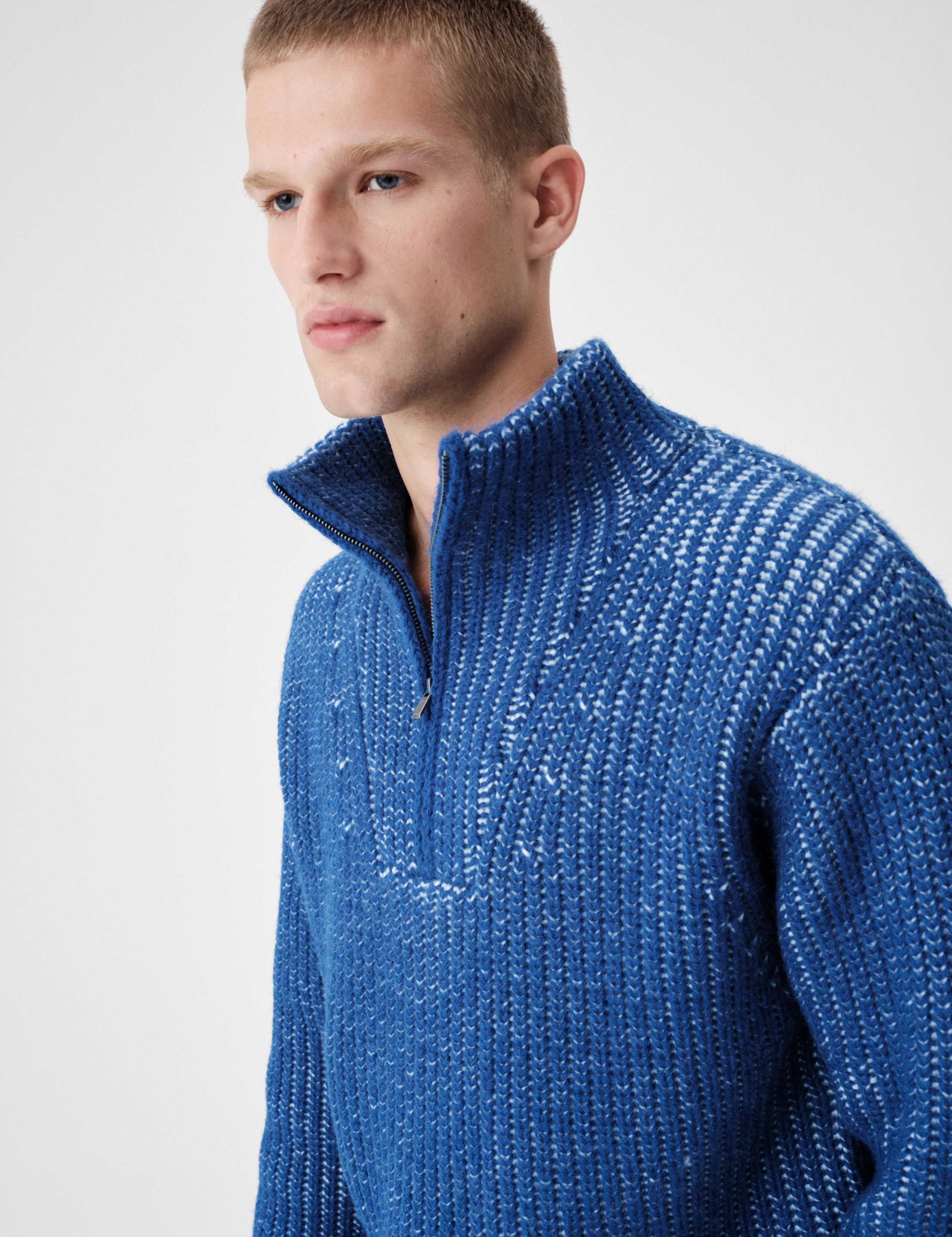 Wool Blend Funnel Neck Plaited Jumper 5 of 7