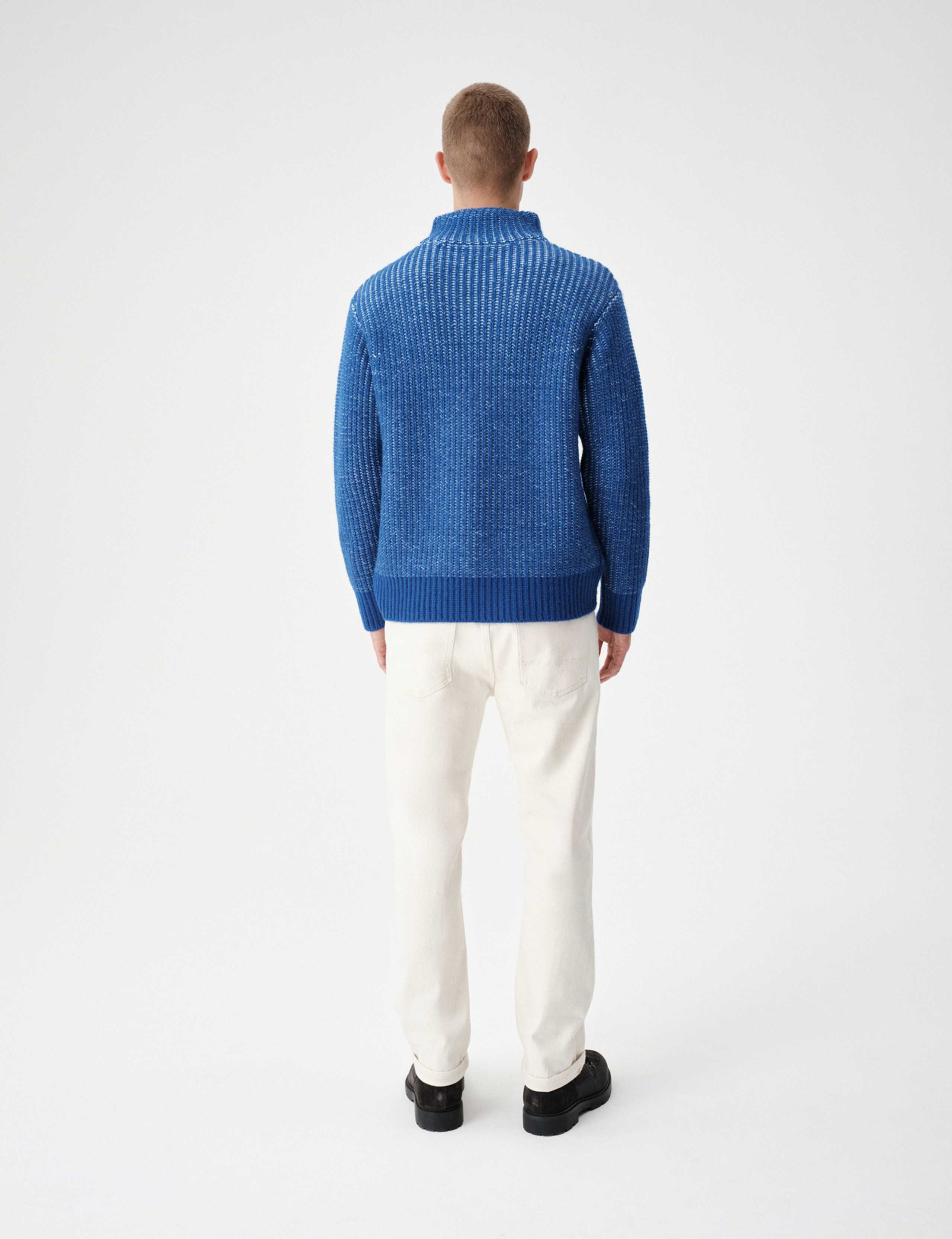 Wool Blend Funnel Neck Plaited Jumper 6 of 7