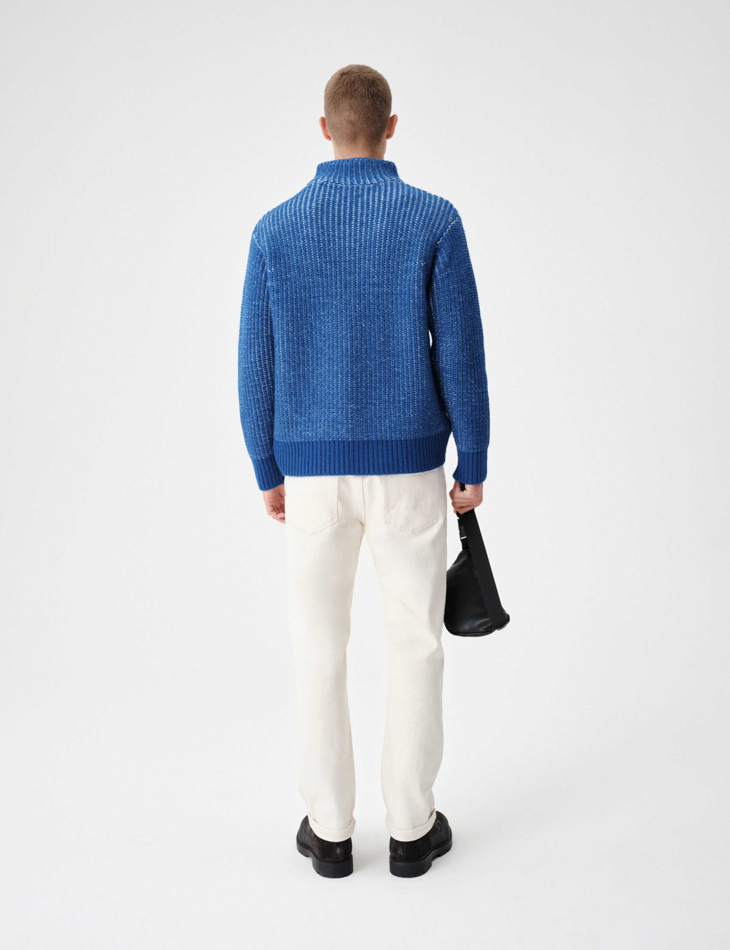 Wool Blend Funnel Neck Plaited Jumper 7 of 7