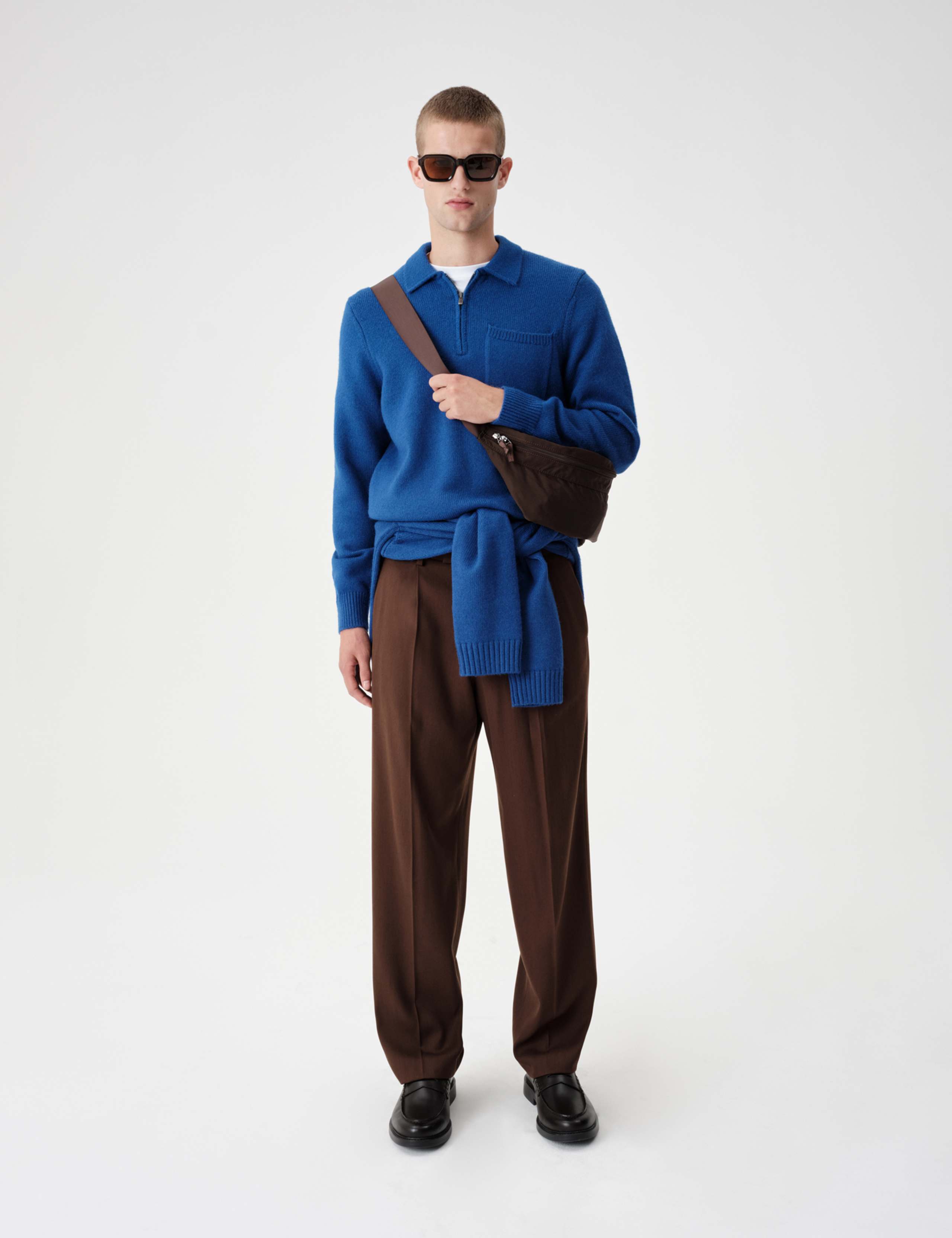 Quarter Zip Knitted Polo Shirt 6 of 8