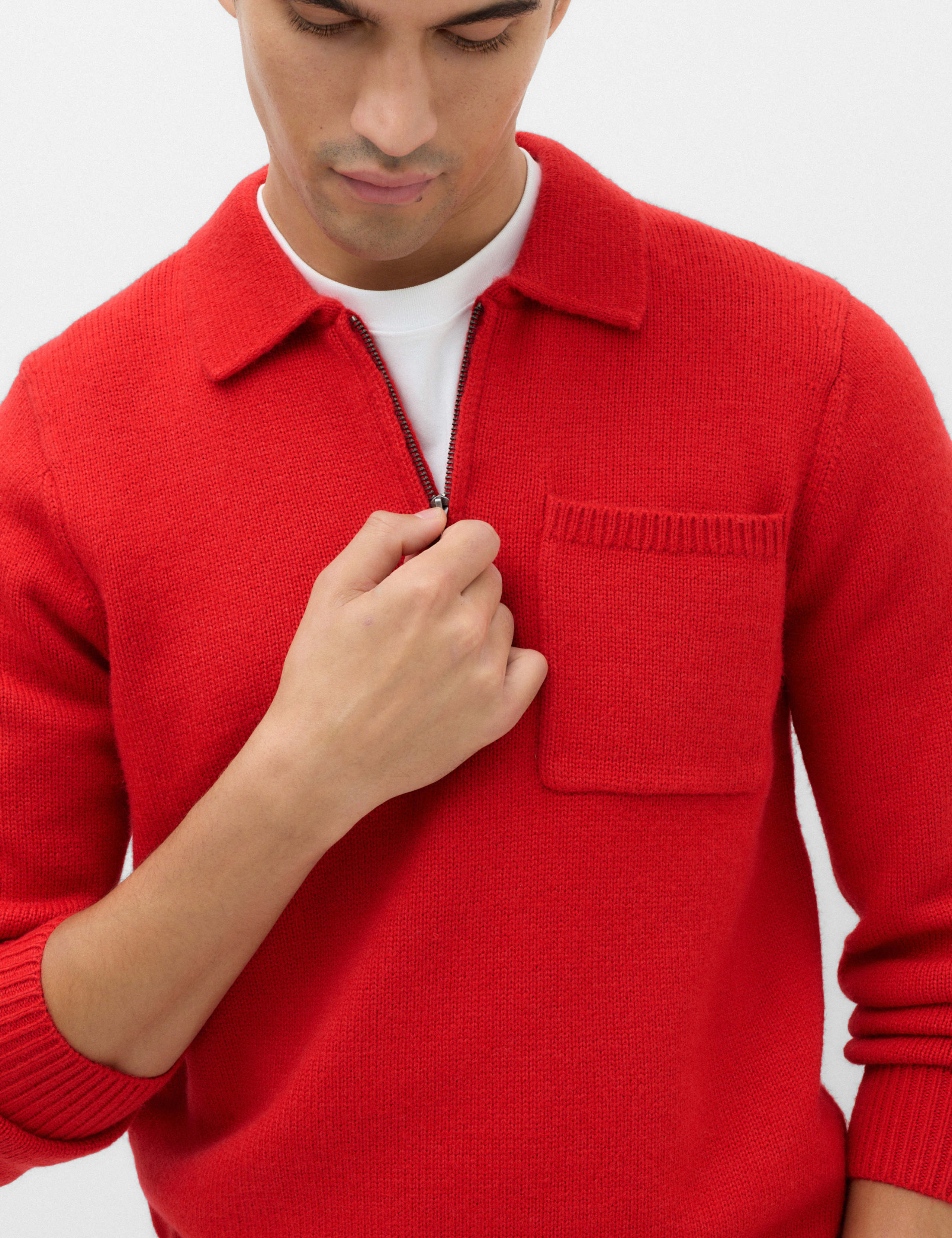 Quarter Zip Knitted Polo Shirt 3 of 7