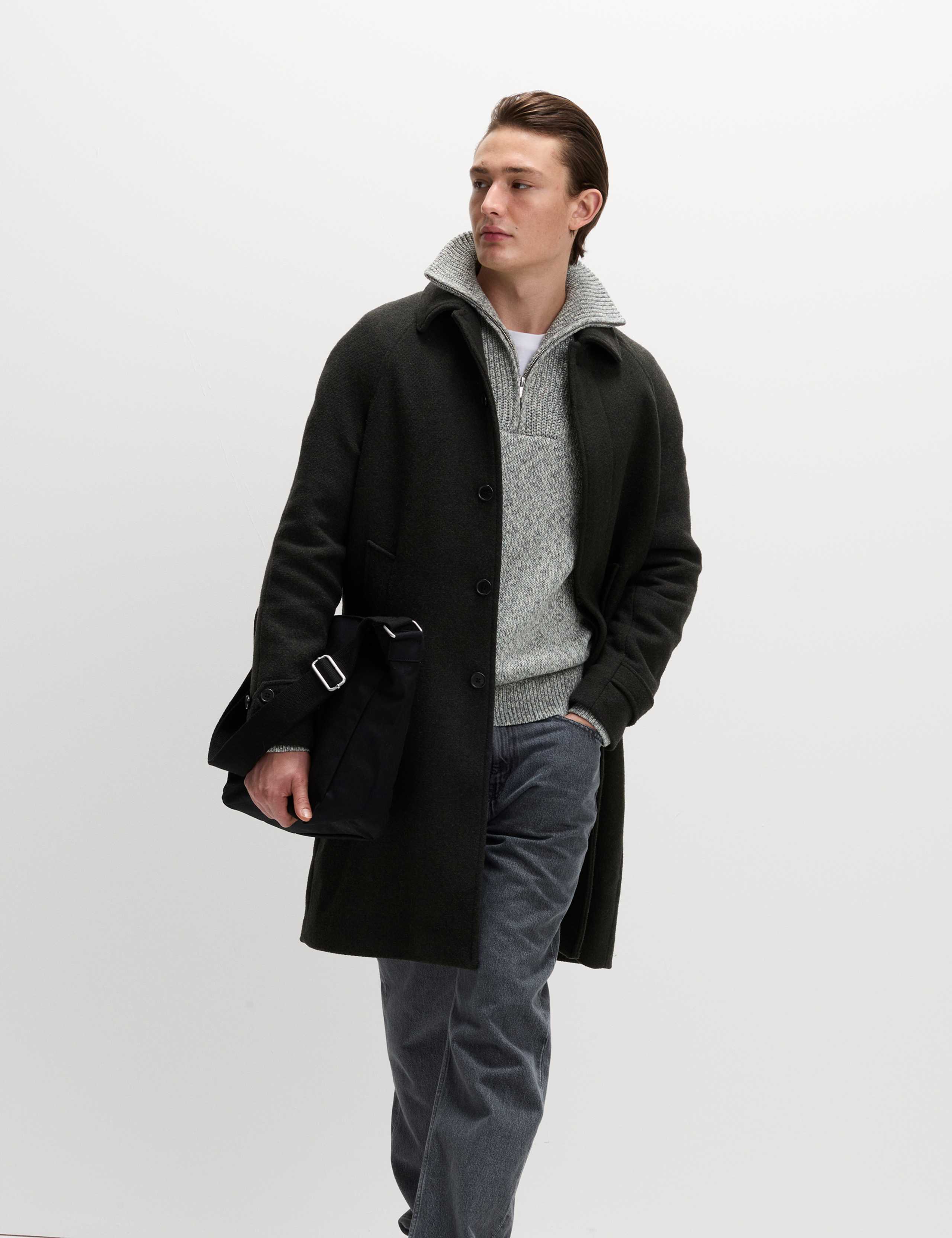 Pure Cotton Half Zip Funnel Neck Jumper 4 of 6