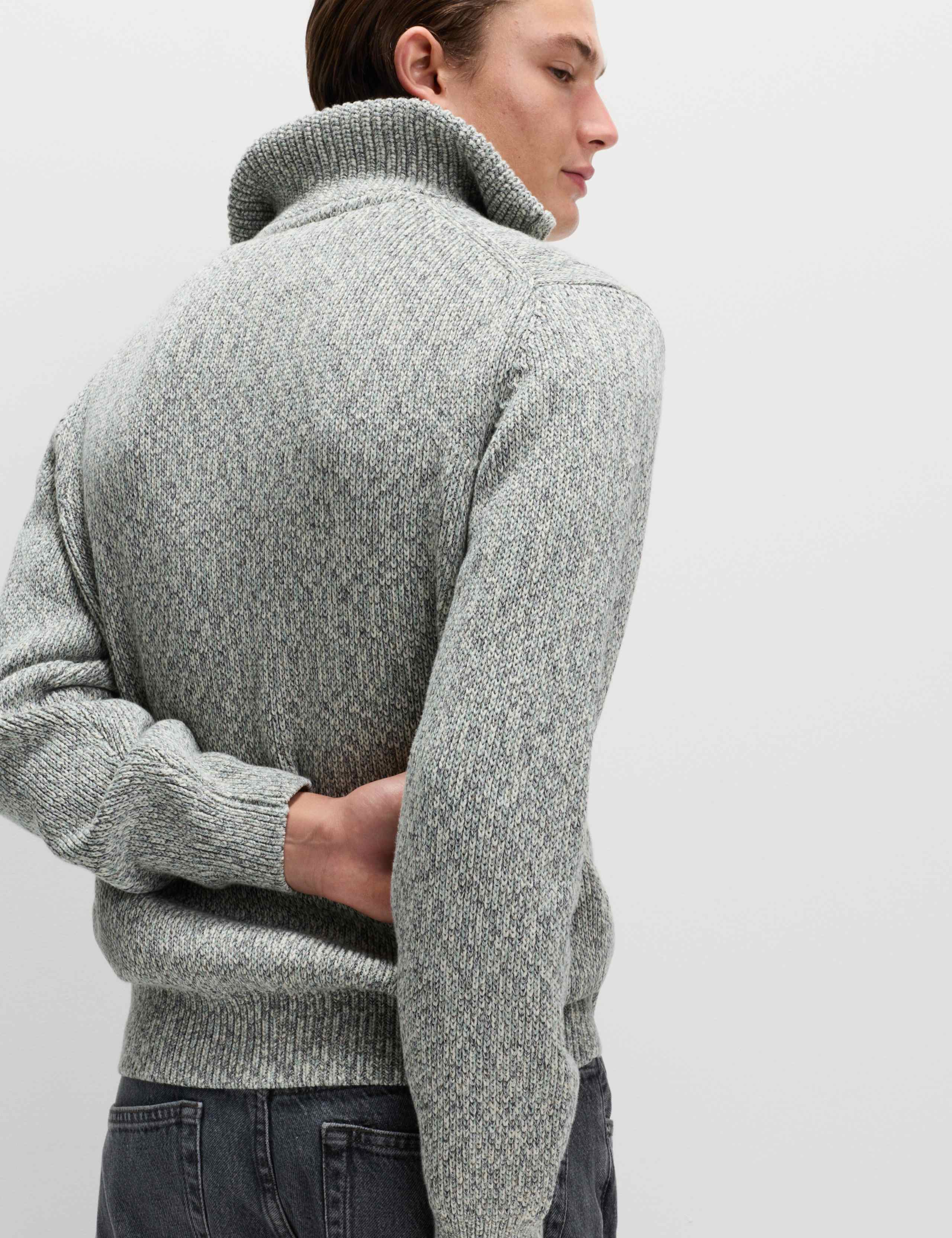 Pure Cotton Half Zip Funnel Neck Jumper 6 of 6