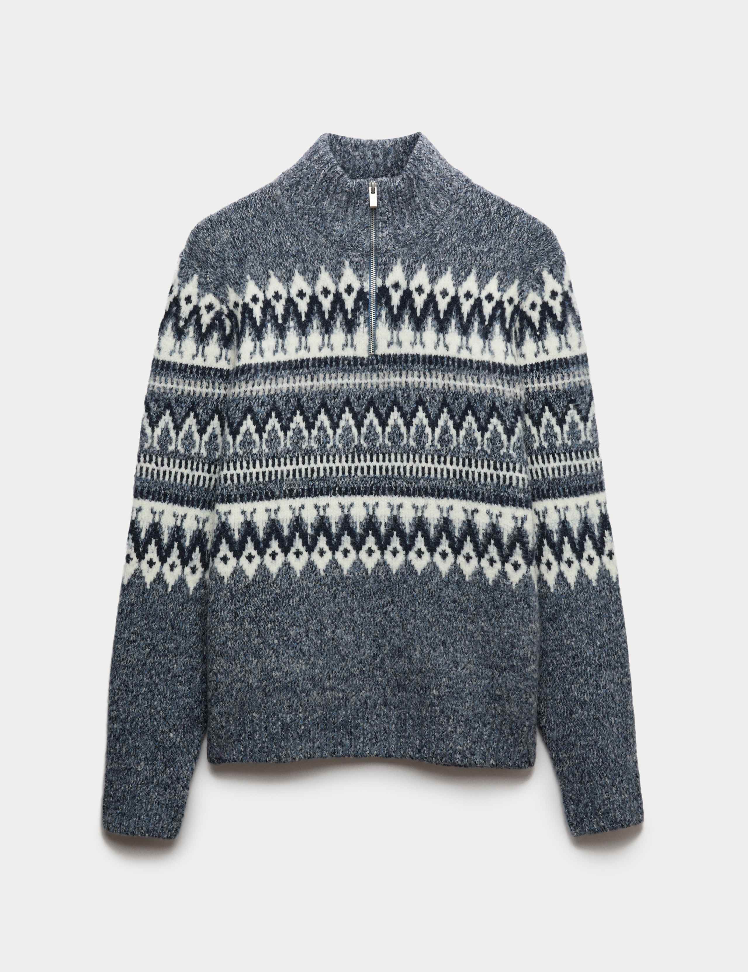 Fair Isle Half Zip Jumper with Wool 2 of 5