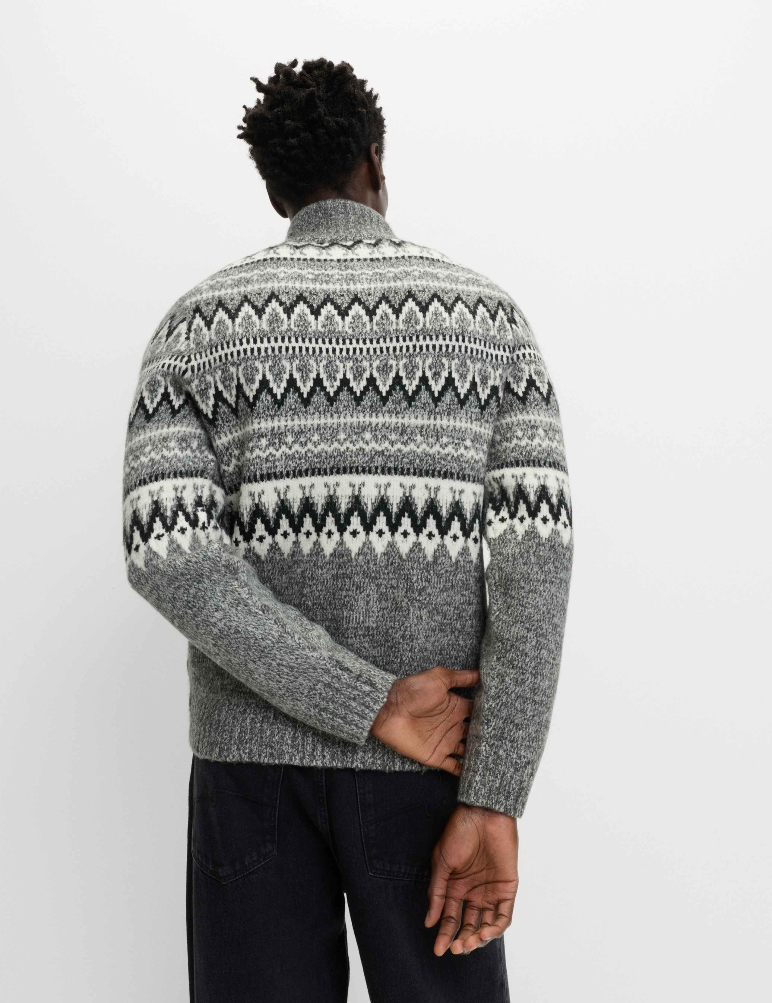Fair Isle Half Zip Jumper with Wool 3 of 5