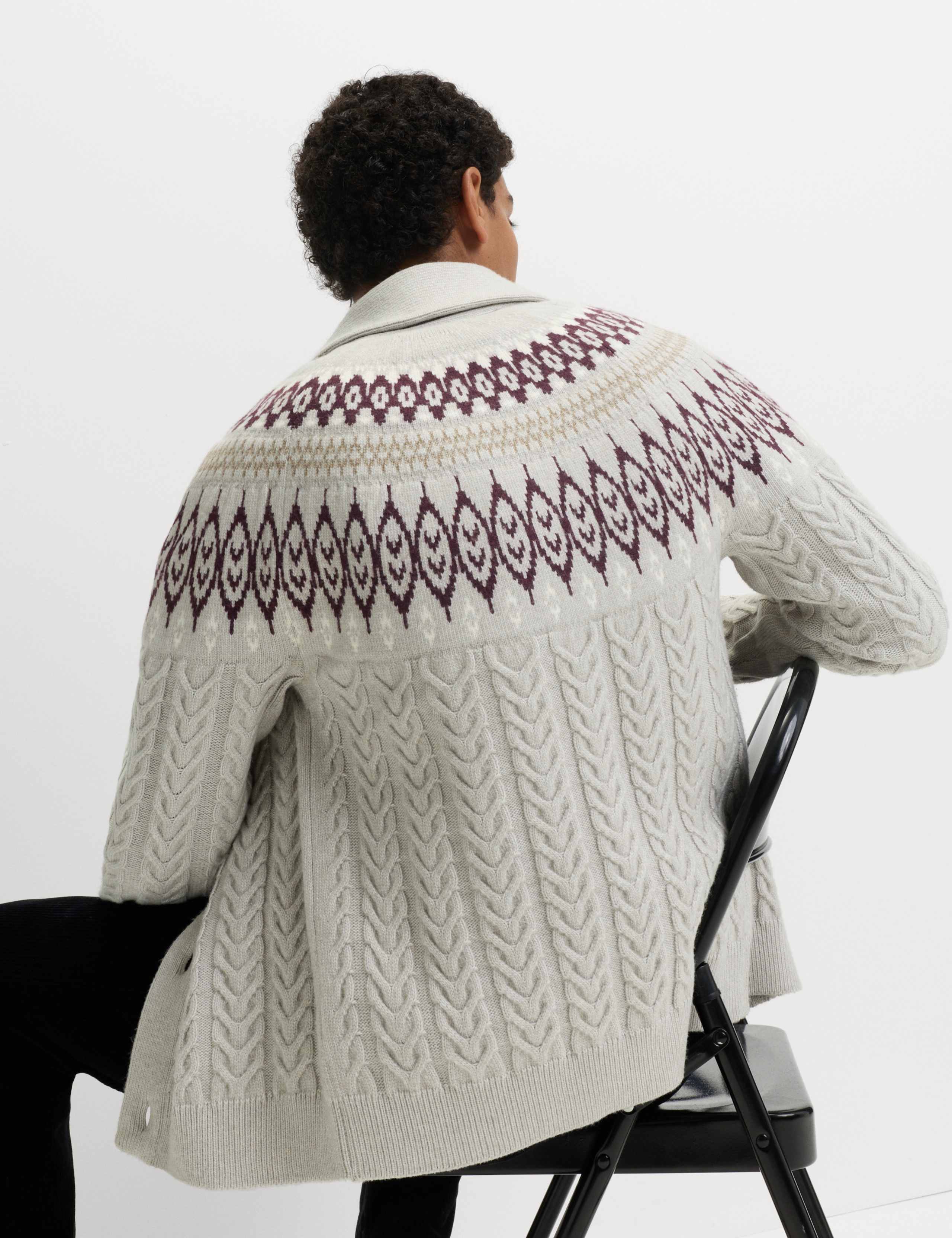 Fair Isle Cable Knit Cardigan 5 of 5