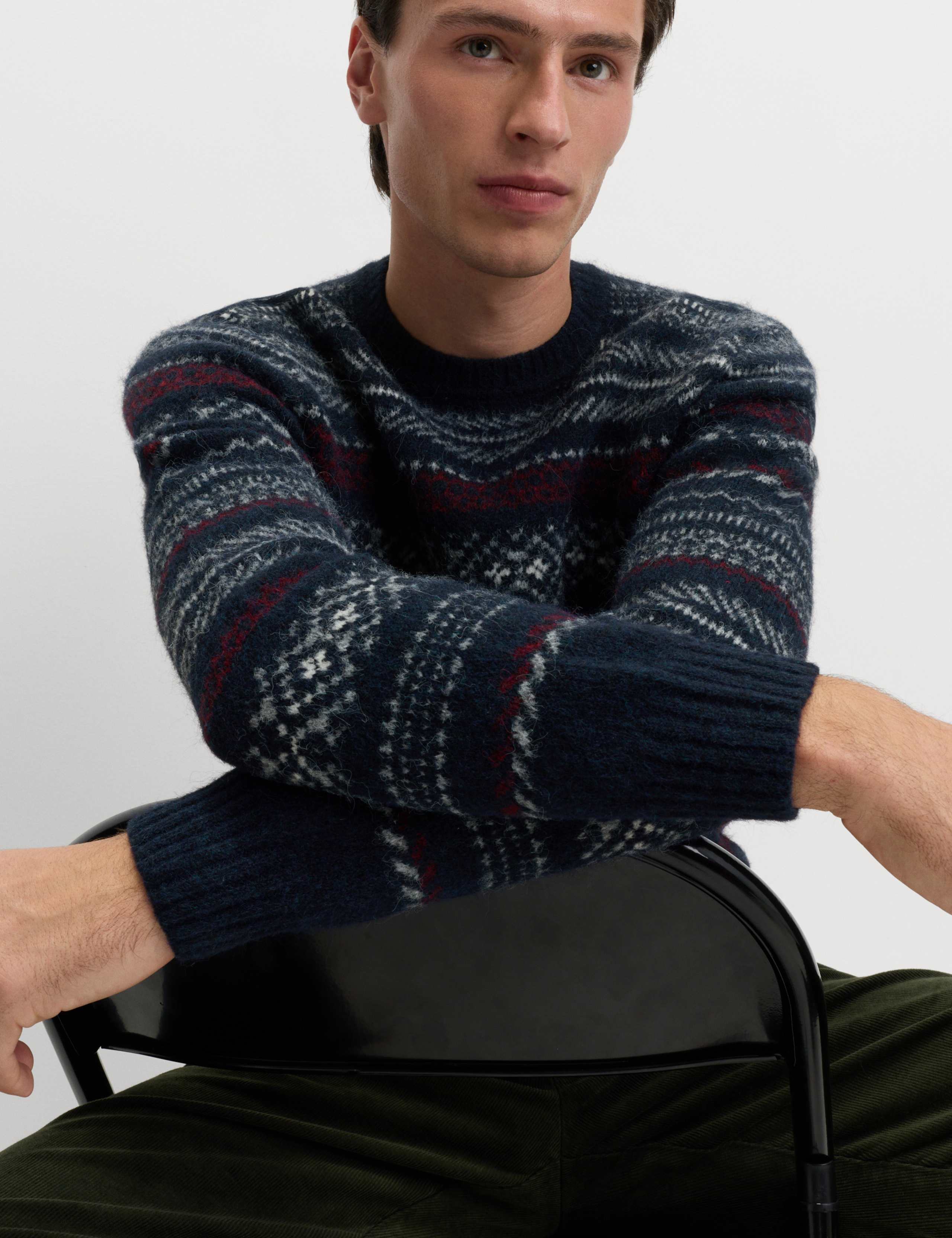 Fair Isle Crew Neck Jumper with Wool 5 of 5