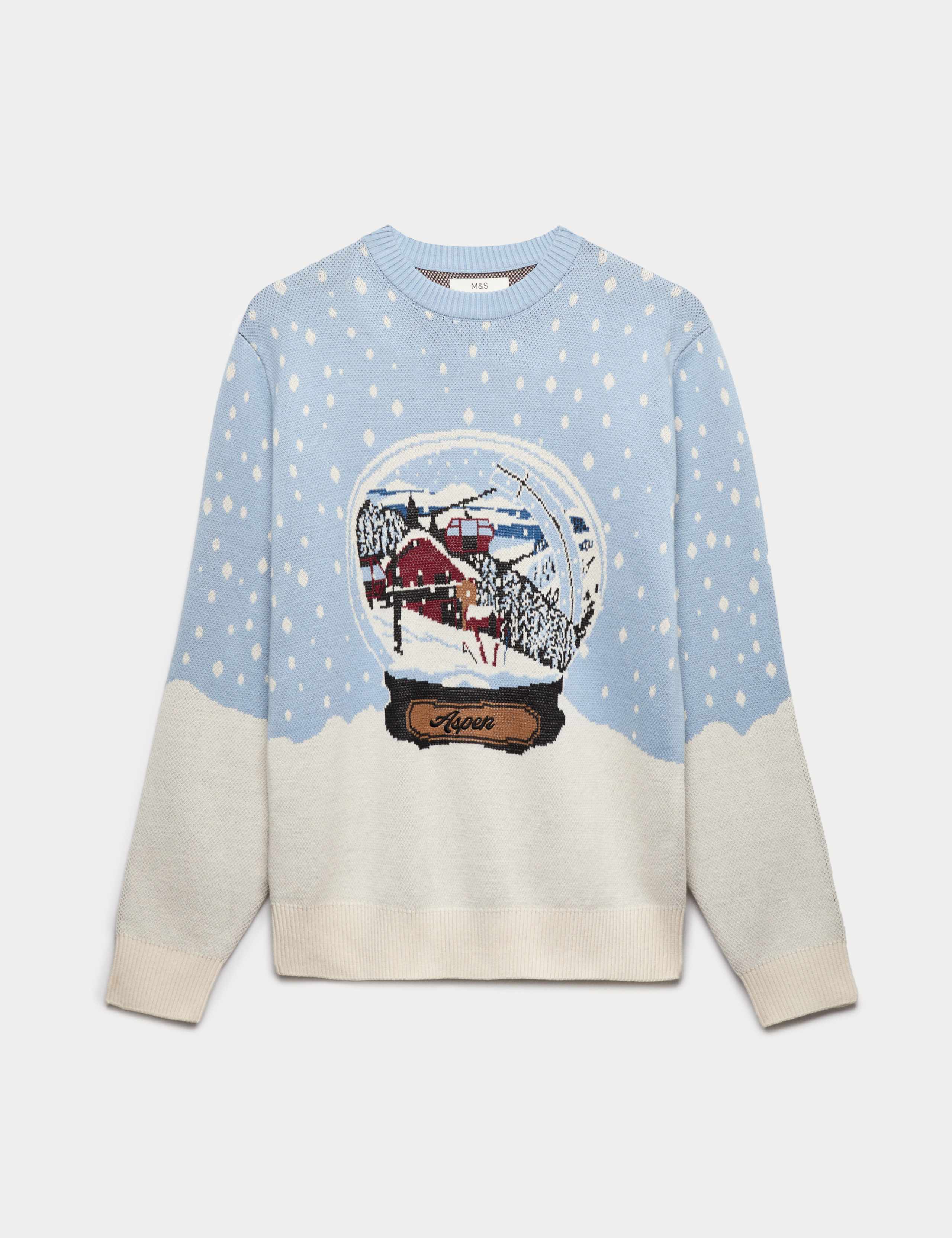 Pure Cotton Ski Snow Globe Christmas Jumper 2 of 5
